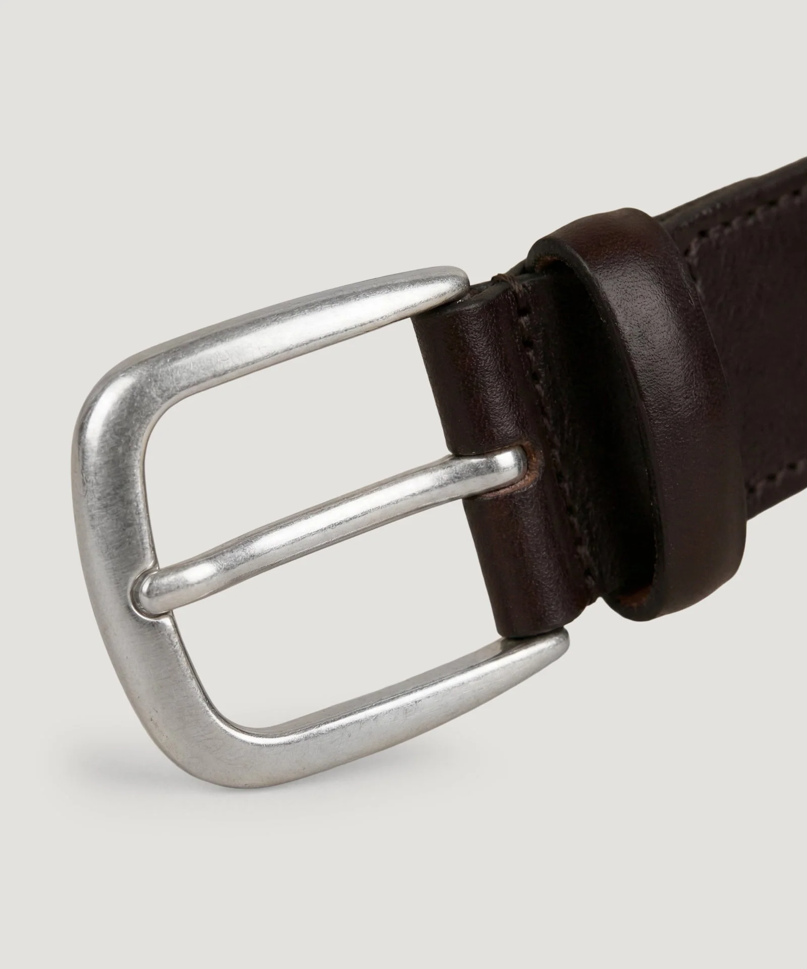 Handgevlochten riem leer donkerbruin - Image 3