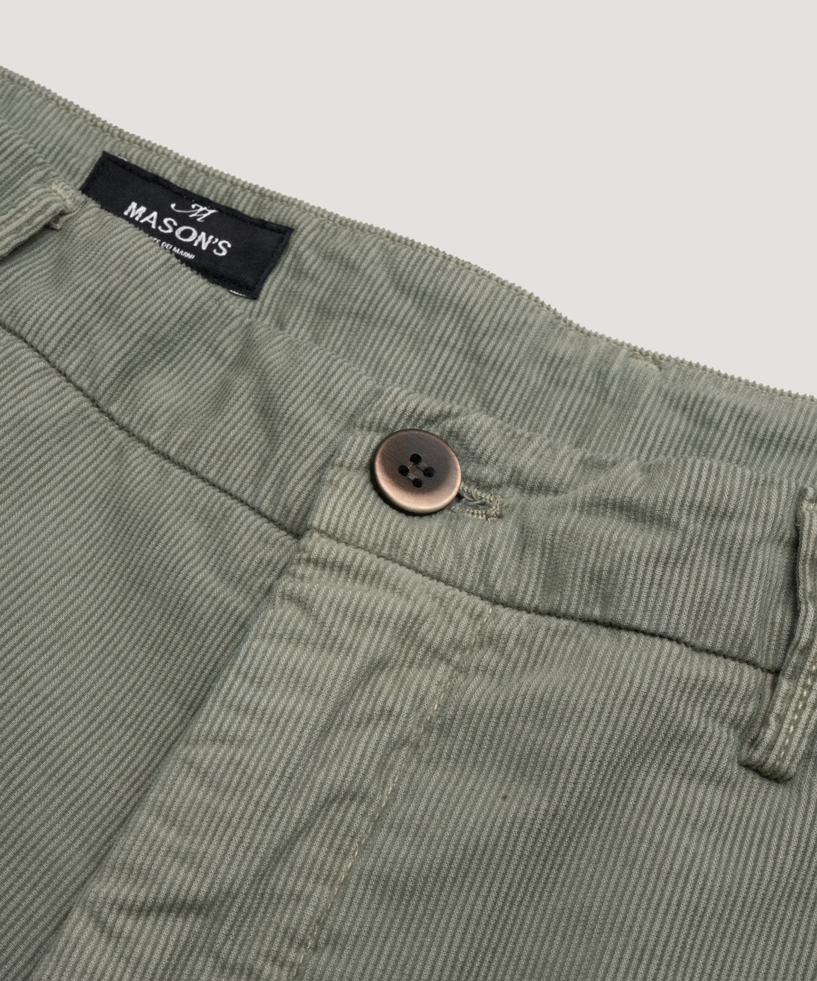 Bermuda shorts baby cord katoen stretch saliegroen - Image 4