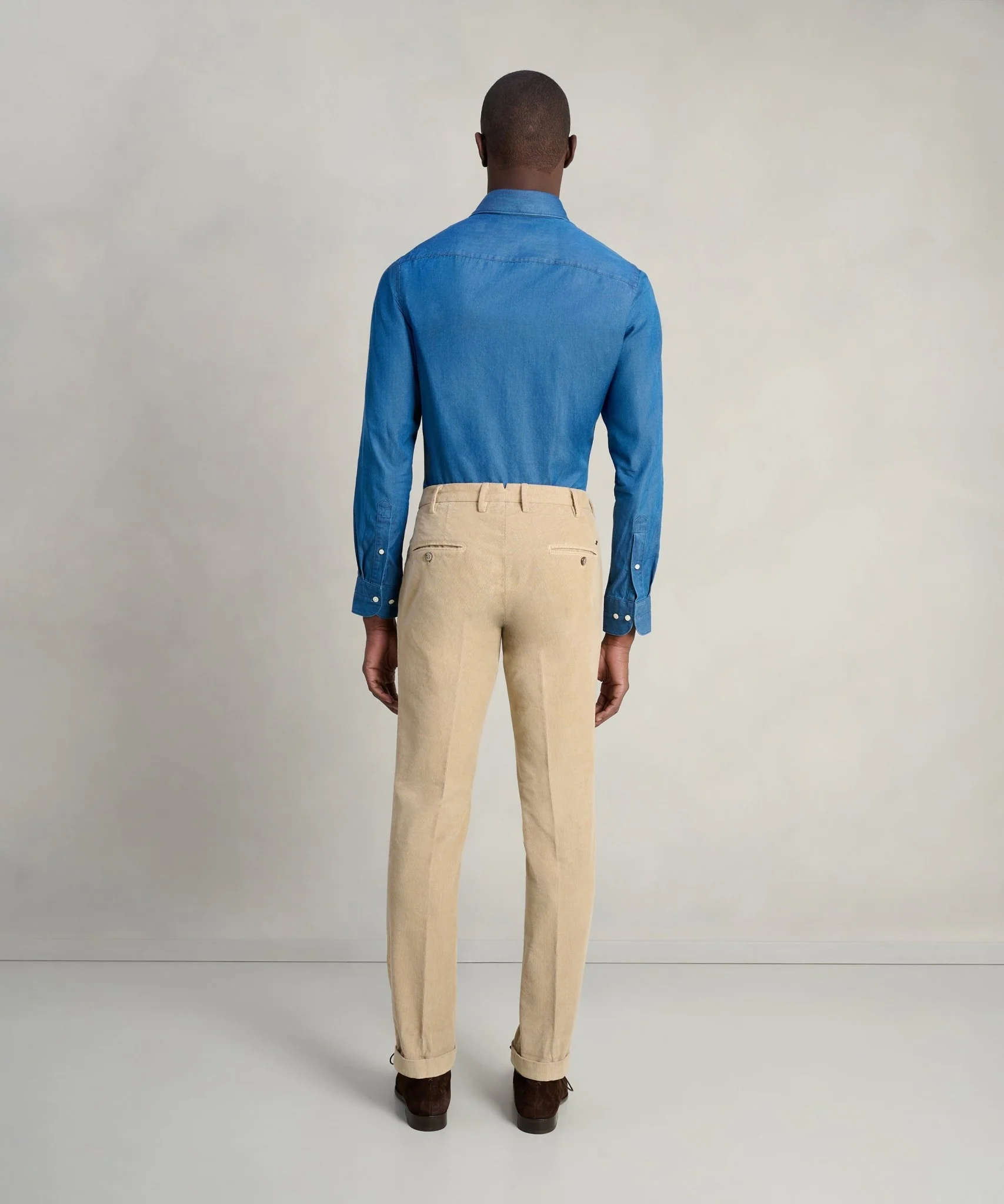 New York style chino gewassen katoen corduroy stretch beige - Image 5