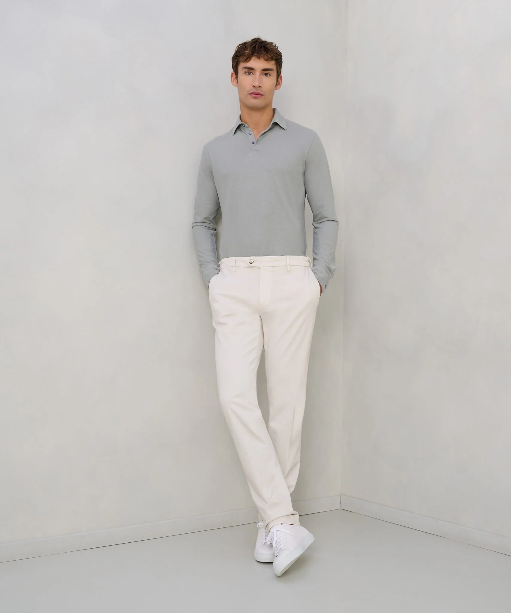 New York style chino katoen/modal stretch lichtgrijs - Image 3