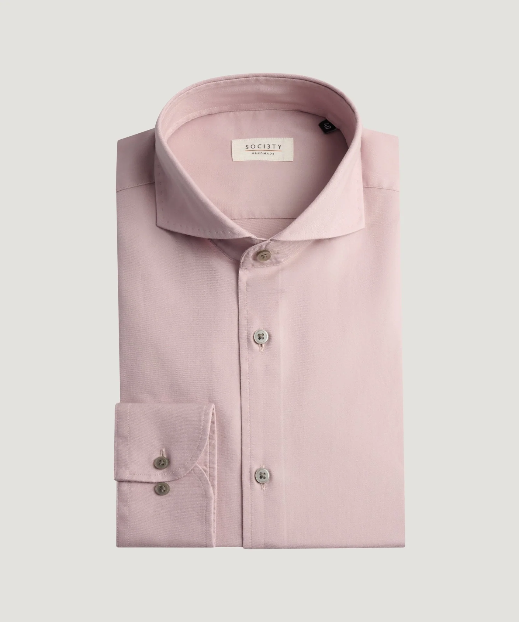 Overhemd katoen/lyocell oud roze