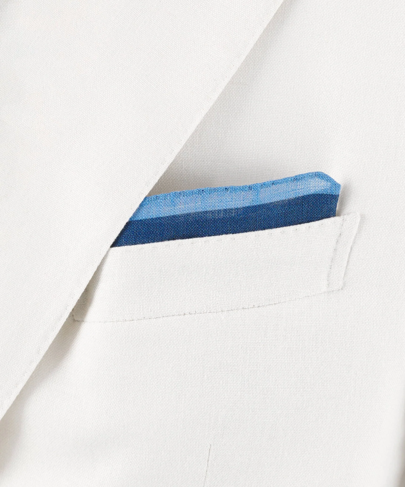 Pochet linnen blauw/wit