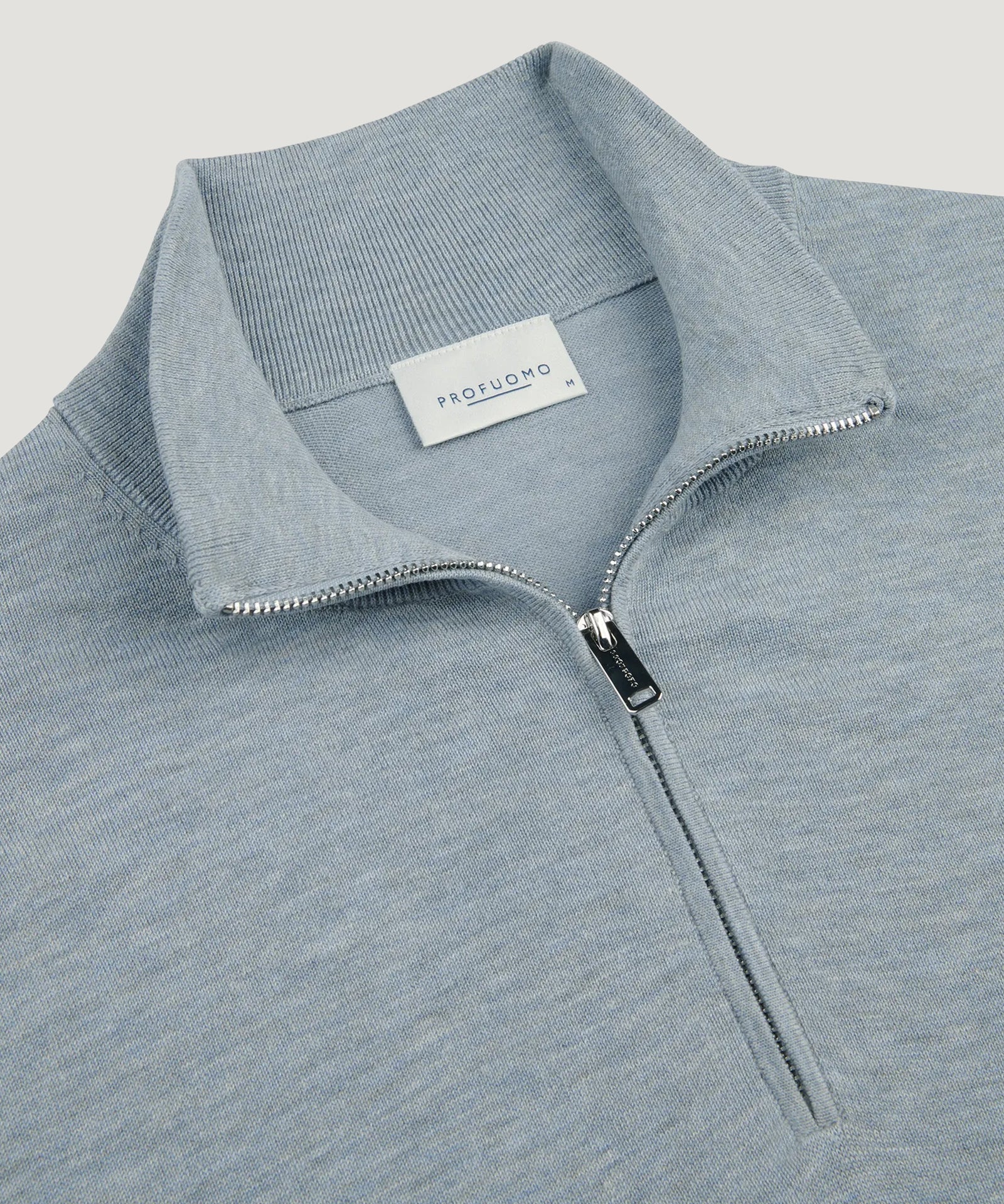 Luxury basic half-zip trui blauw - Image 3