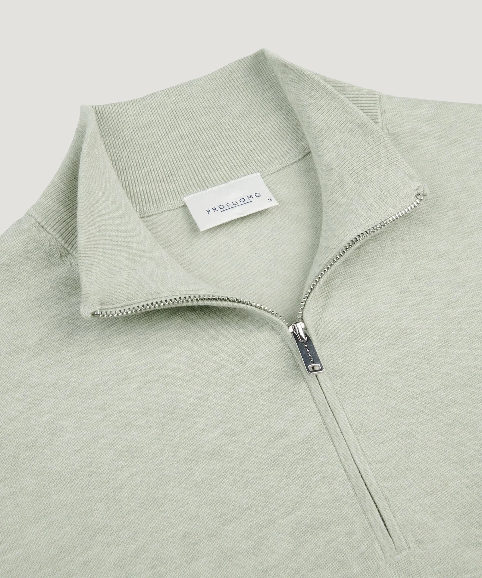 Luxury basic half-zip trui lichtgroen - Image 3