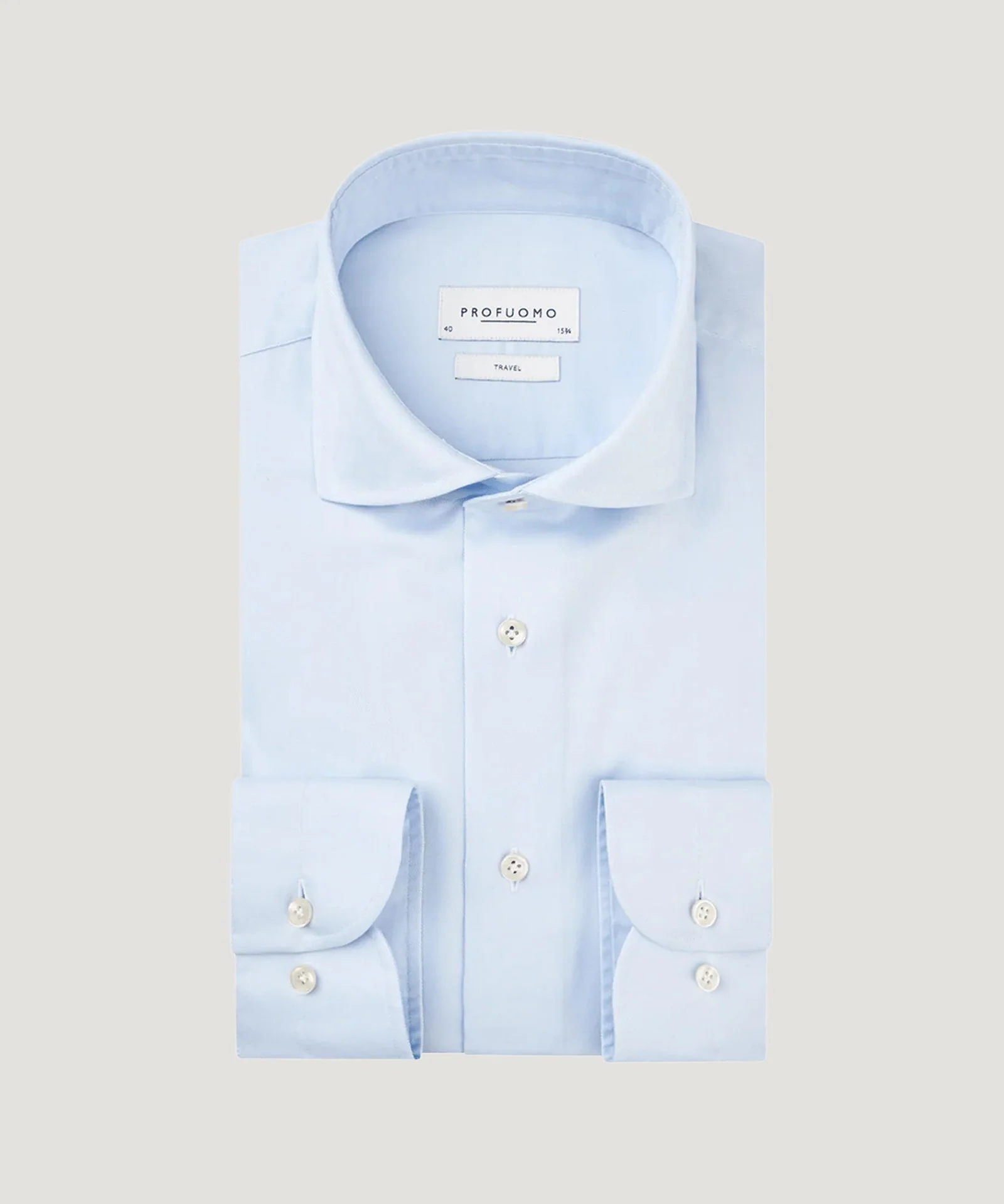 Overhemd travelshirt blauw katoen