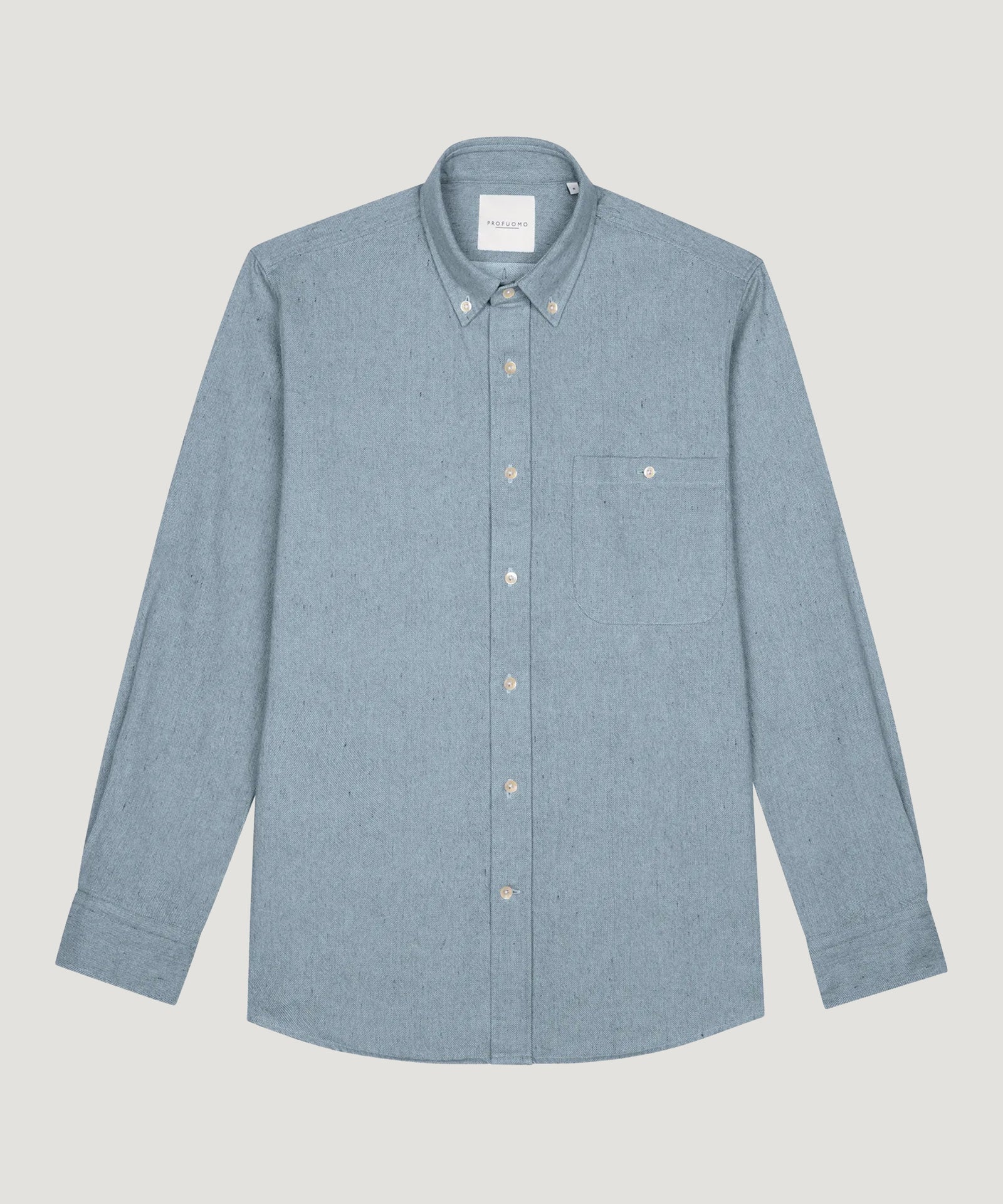 Relaxed fit casual shirt katoen chambray blauw