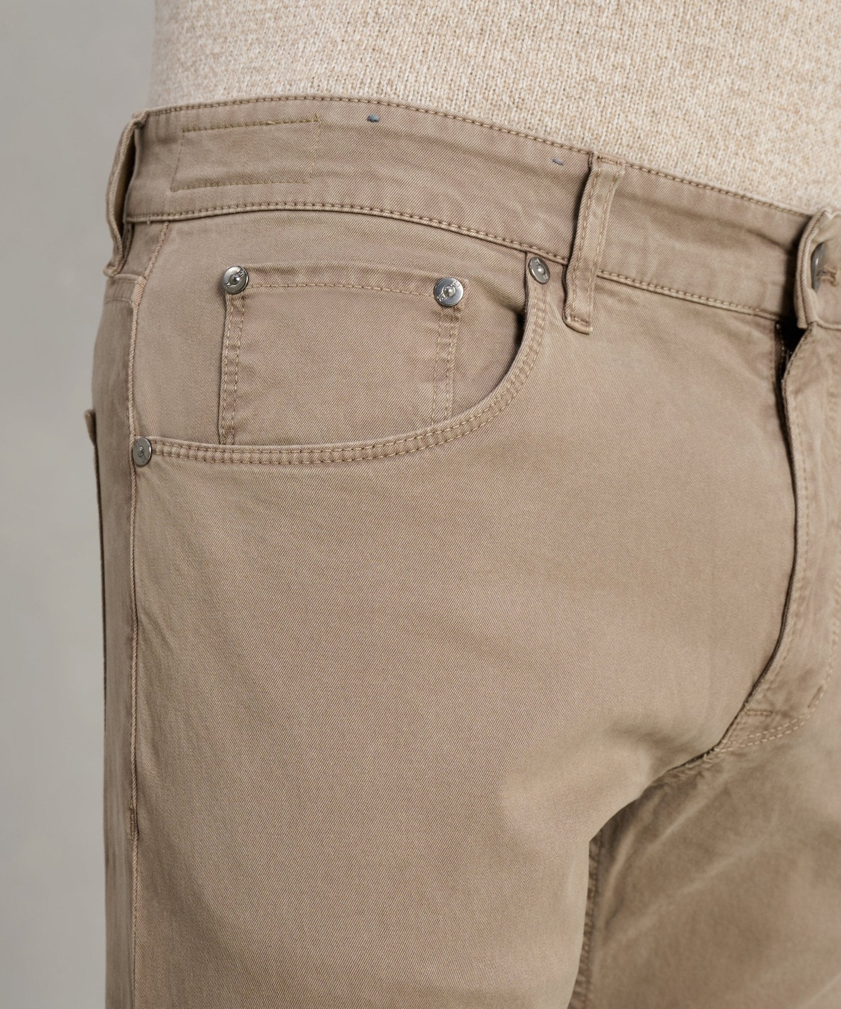Jazz 5-pocket katoen stretch double dyed bruin - Image 4