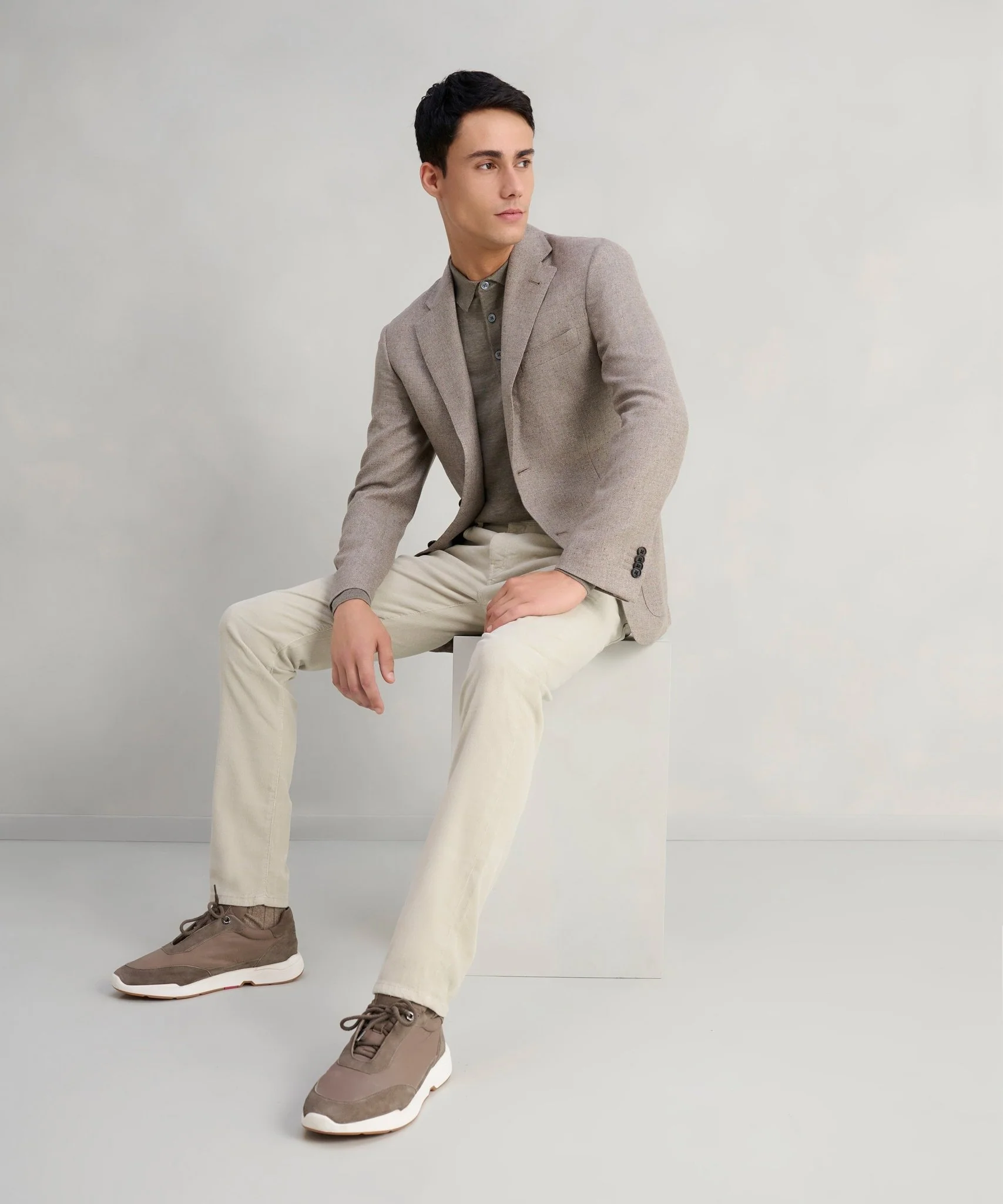 Swing 5-pocket broek katoen ribcord lichtgrijs - Image 3