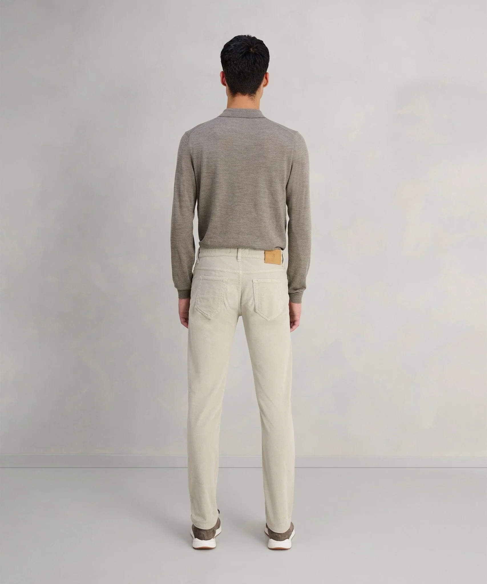 Swing 5-pocket broek katoen ribcord lichtgrijs - Image 5