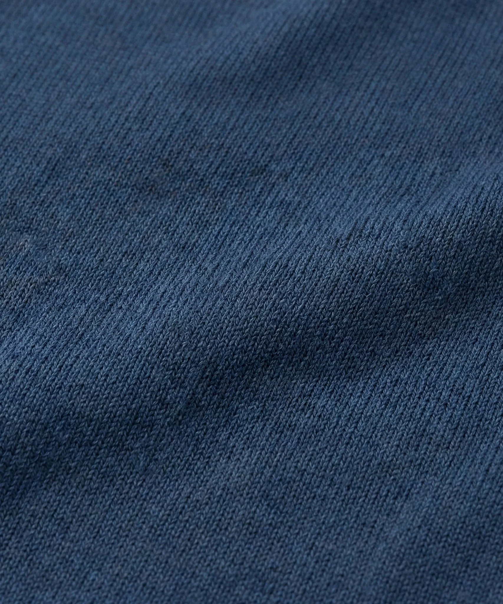 Round knit trui garment dyed blauw - Image 3