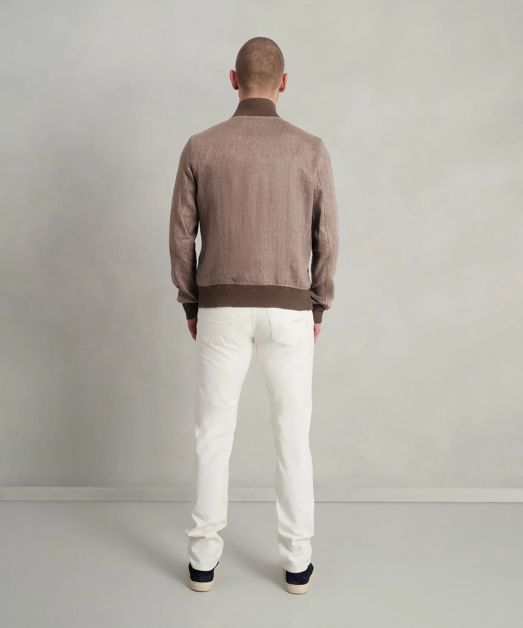 Bomber jacket linnen donkerbruin - Image 5