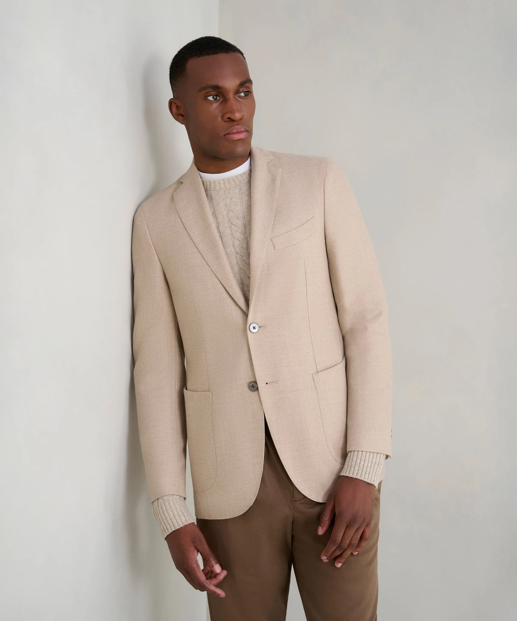 Colbert wol/kasjmier lichtbruin (woven by Loro Piana) - Image 3