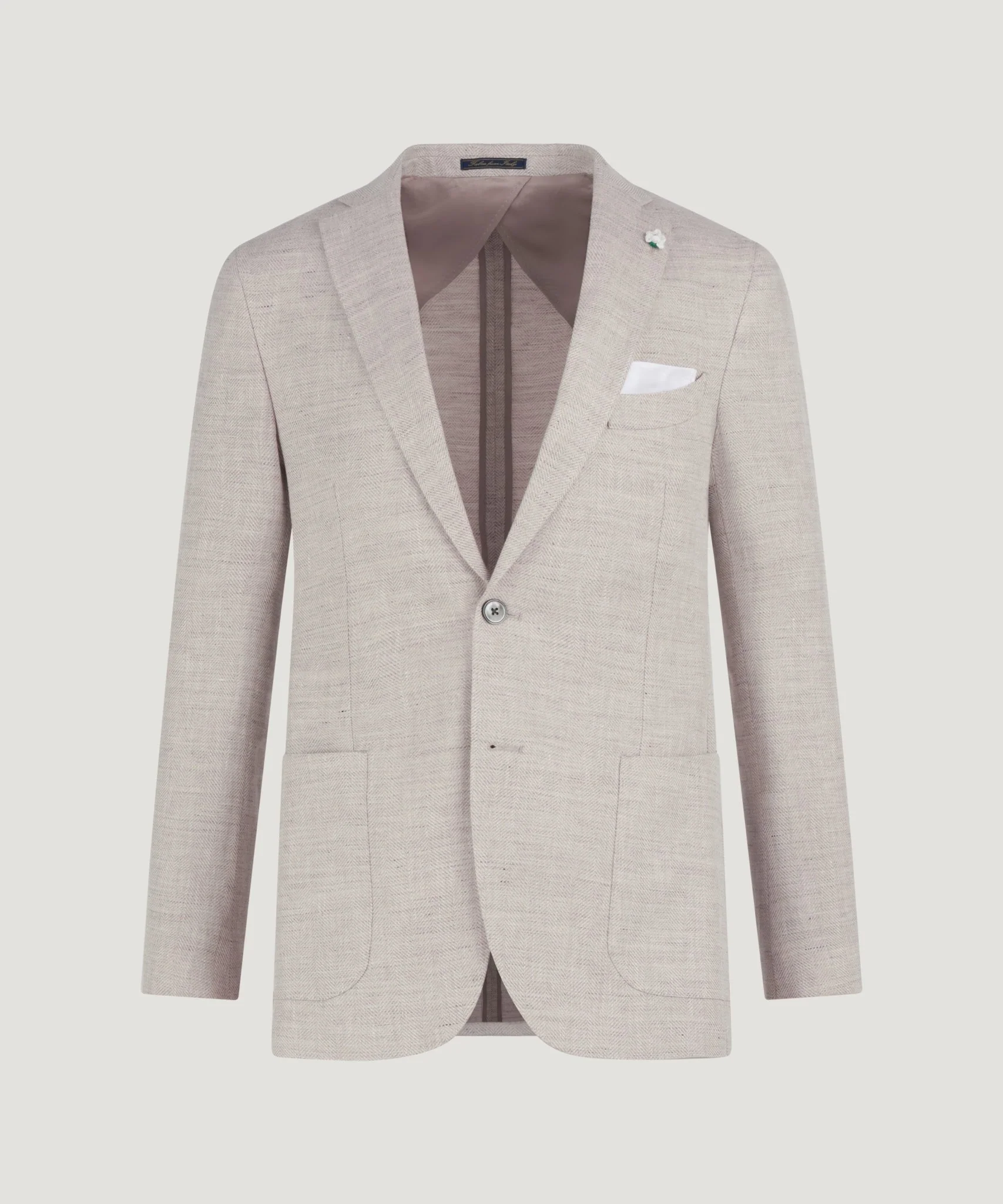 Colbert wol/linnen Drago beige visgraat