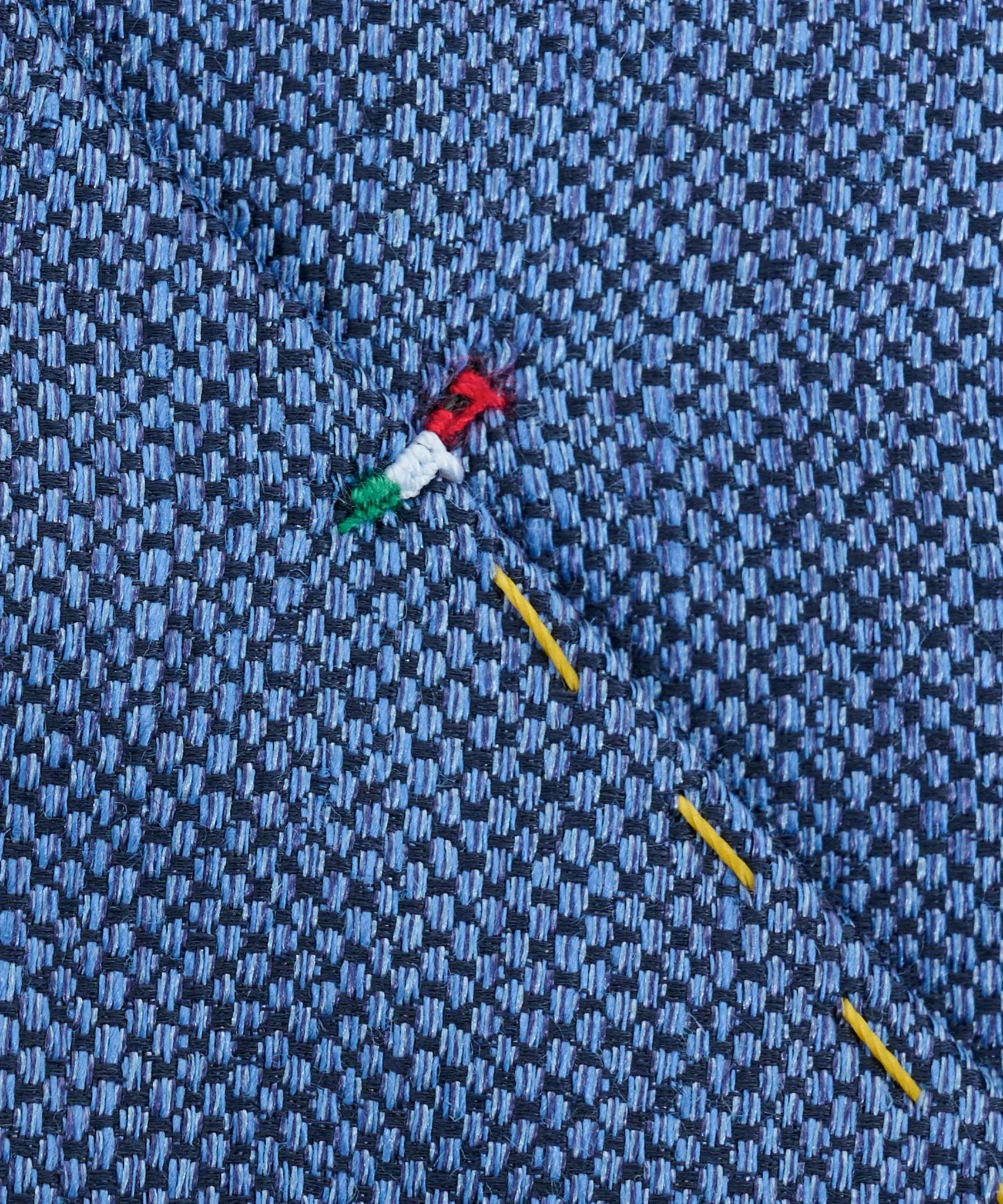 Das basket weave zijde/linnen blauw - Image 2