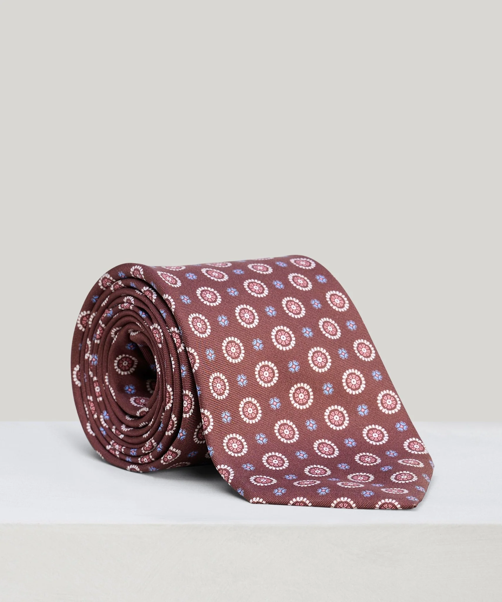 Das zijde bruin bloemenprint