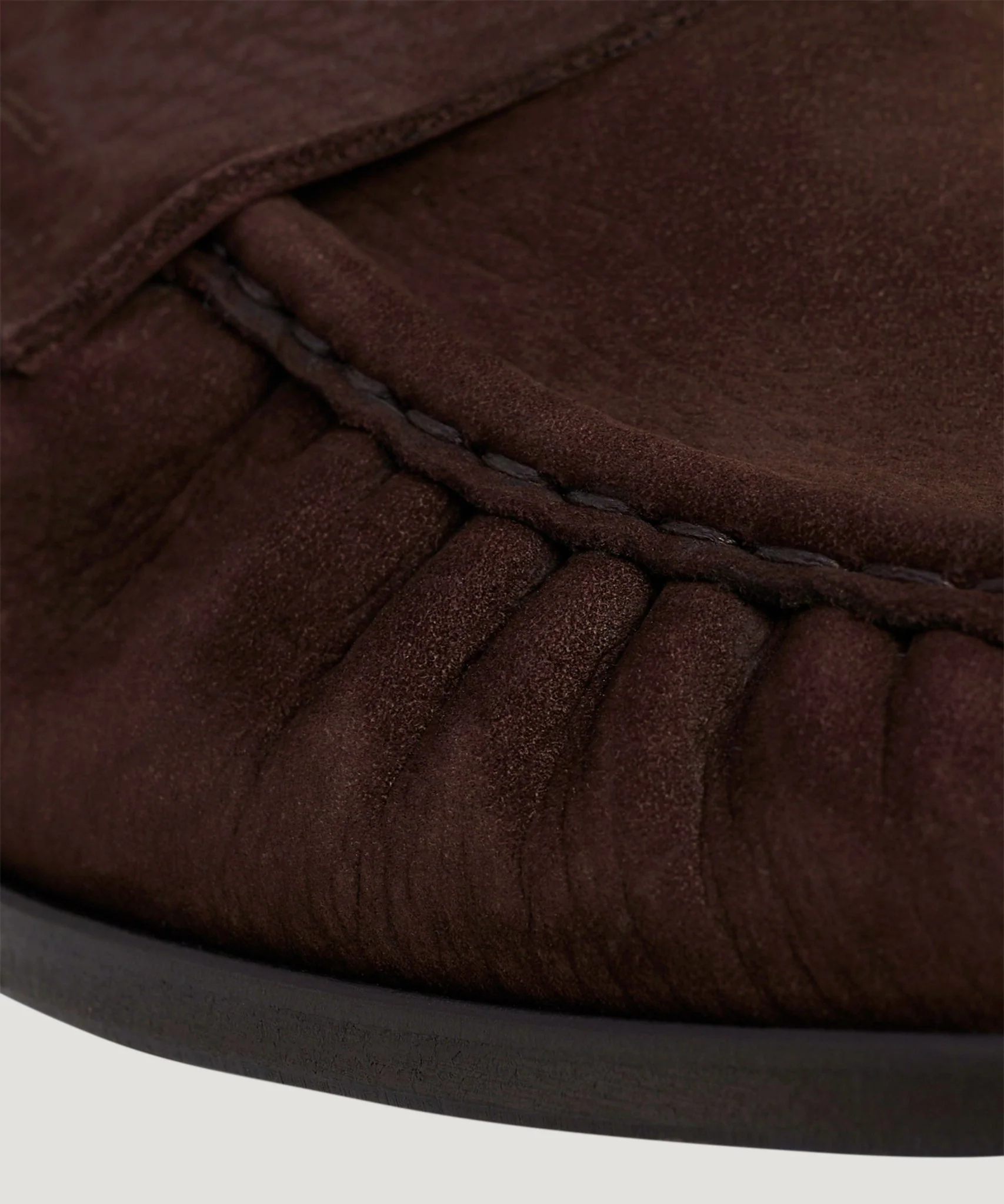 Gathered detail penny loafer nubuck donkerbruin - Image 5