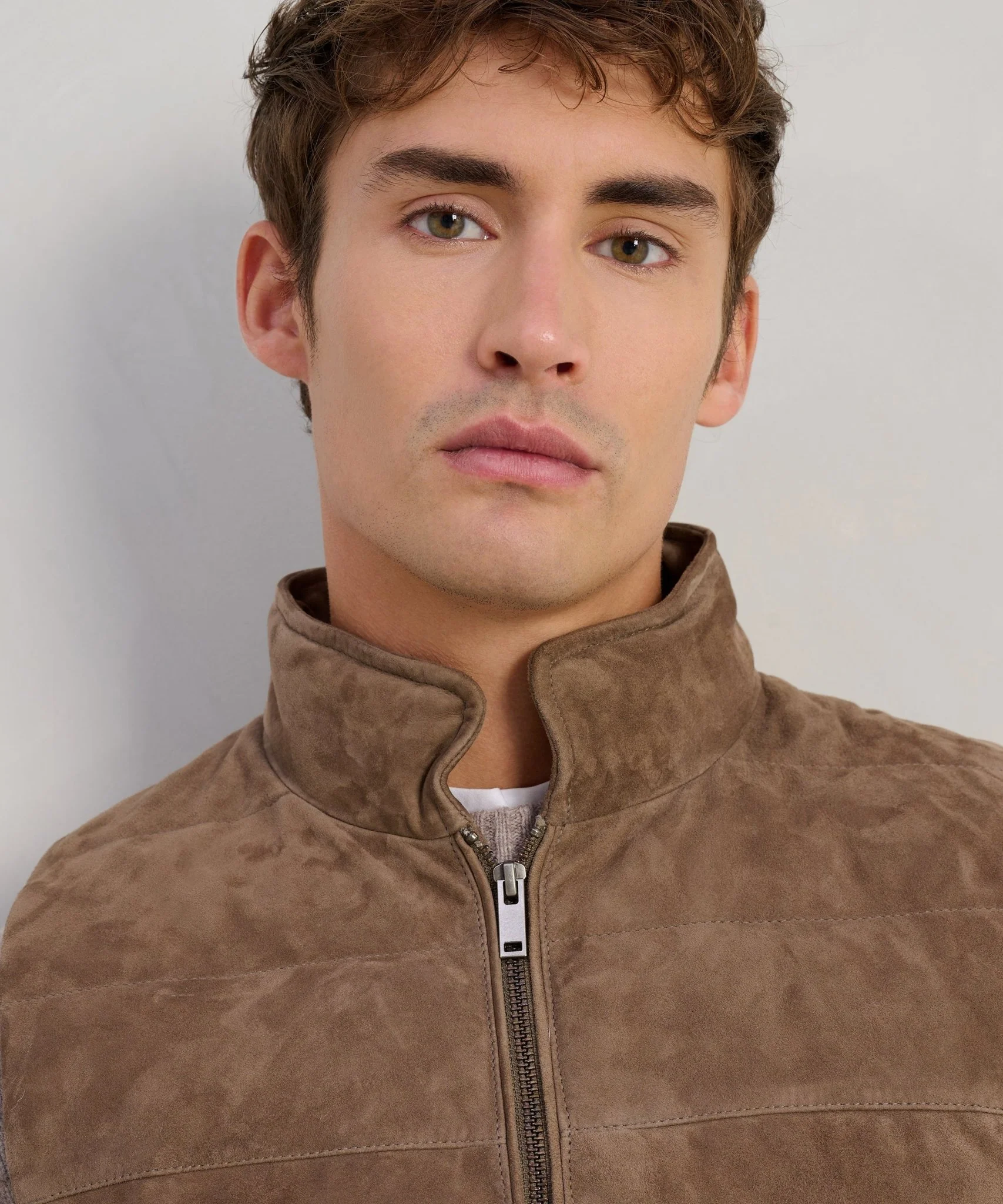 Gewatteerde bodywarmer suède bruin - Image 4