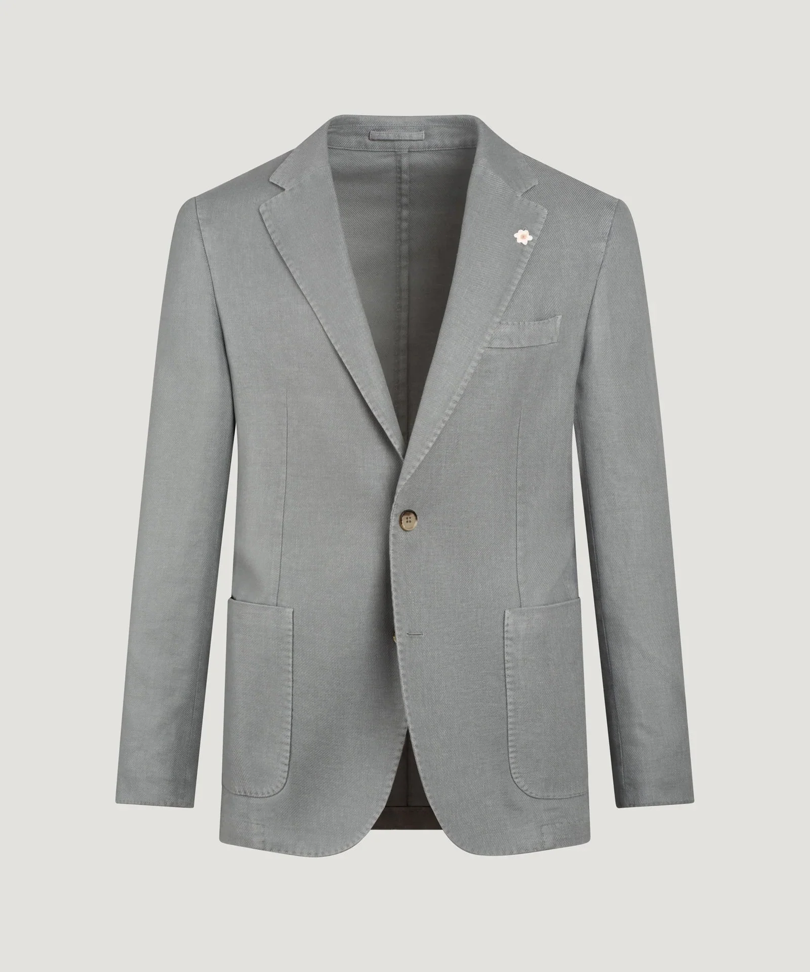 Colbert garment-dyed linnen/katoen twill blauw