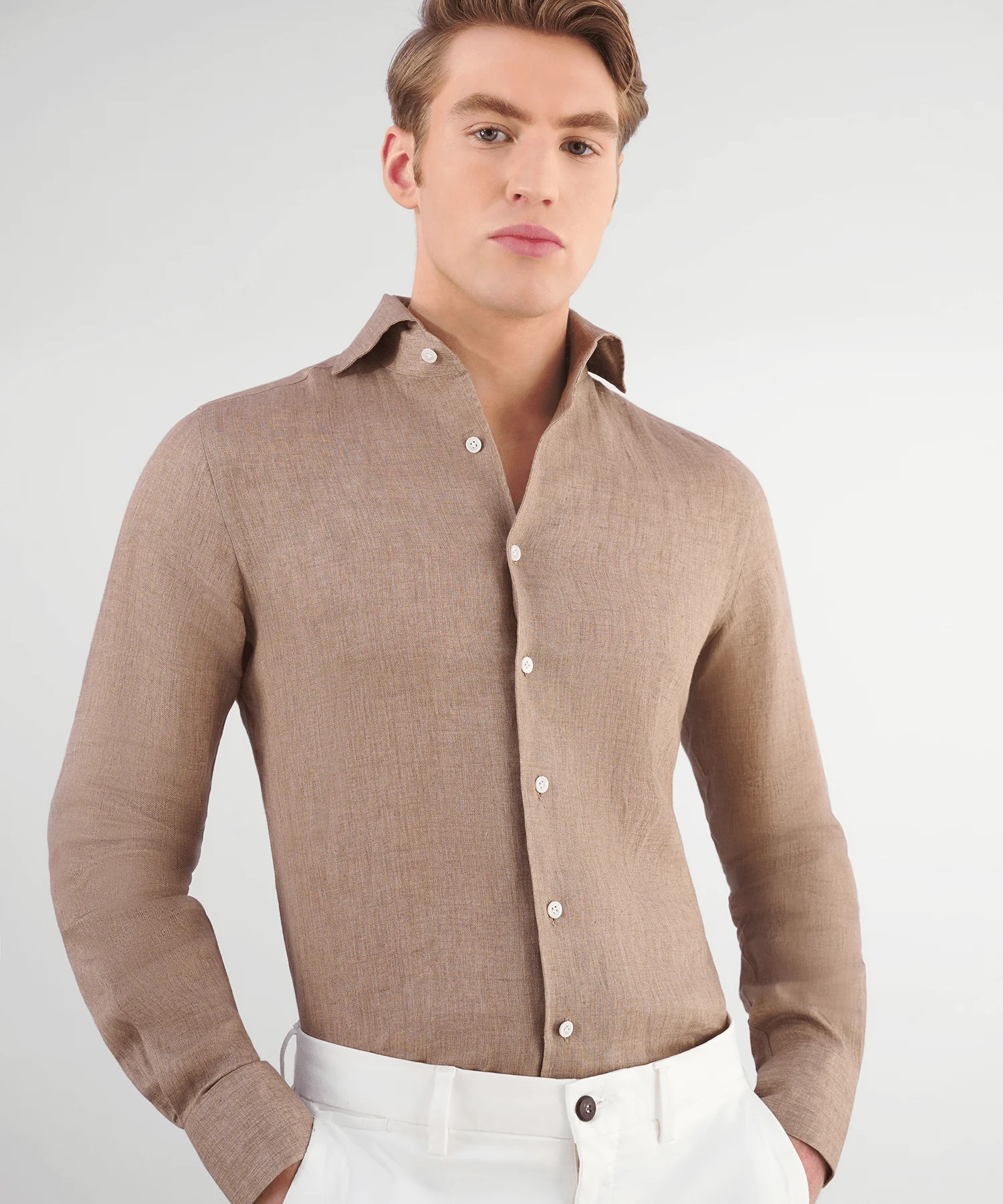 Overhemd linnen beige - Image 3