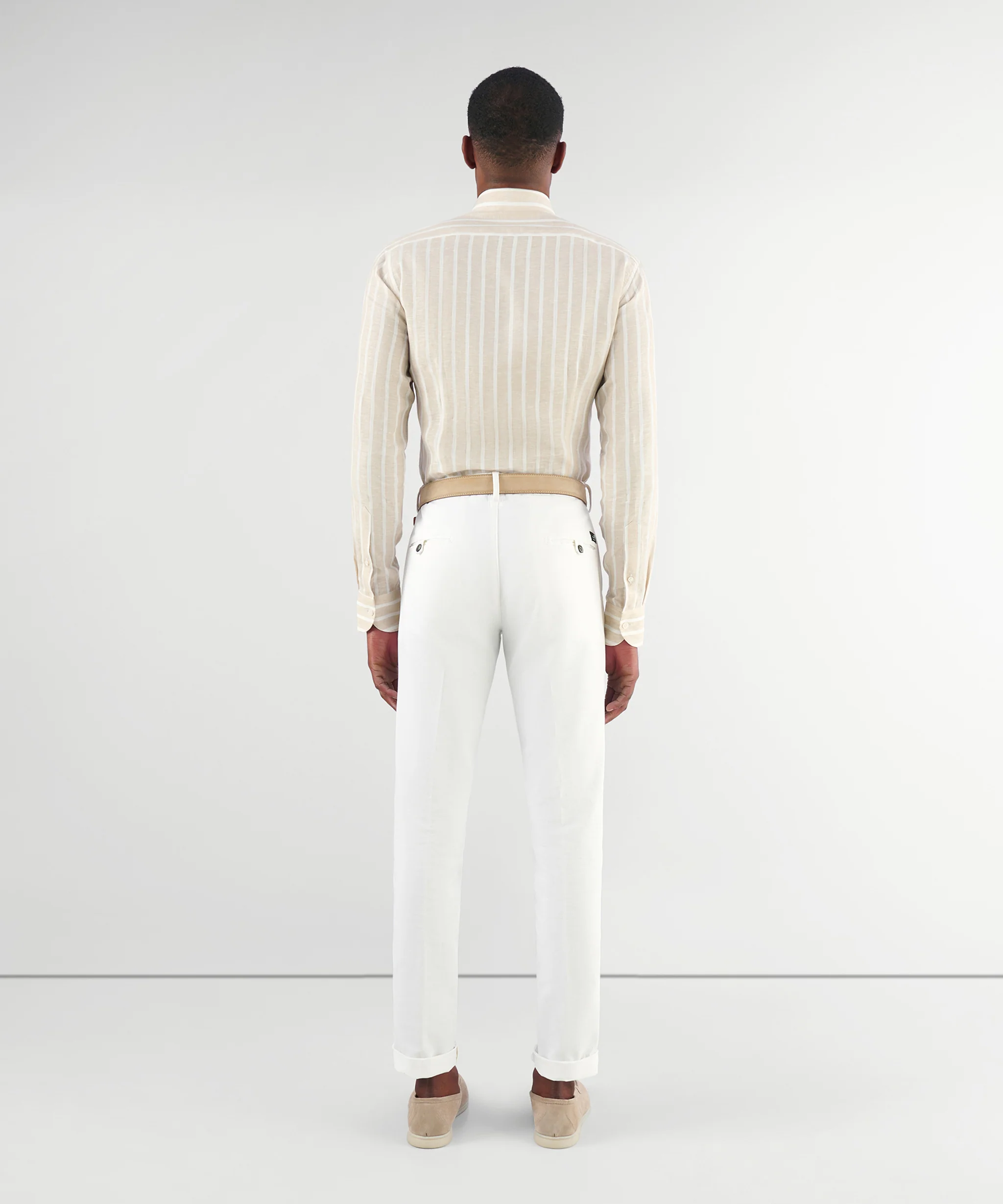 Overhemd linnen beige gestreept - Image 5