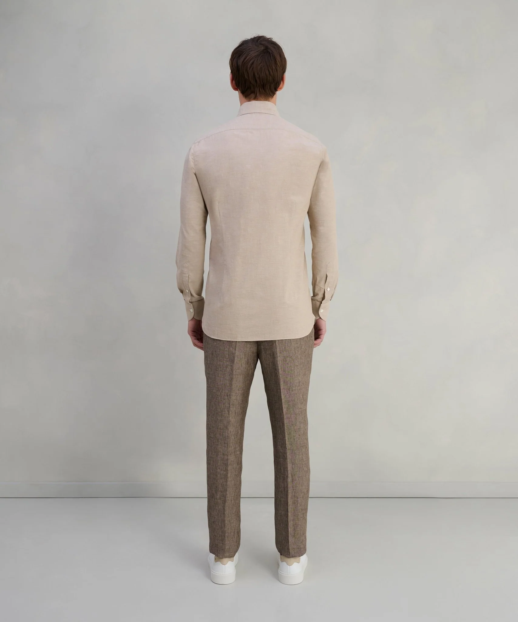 Overhemd Japanese selvedge denim chambray beige - Image 5