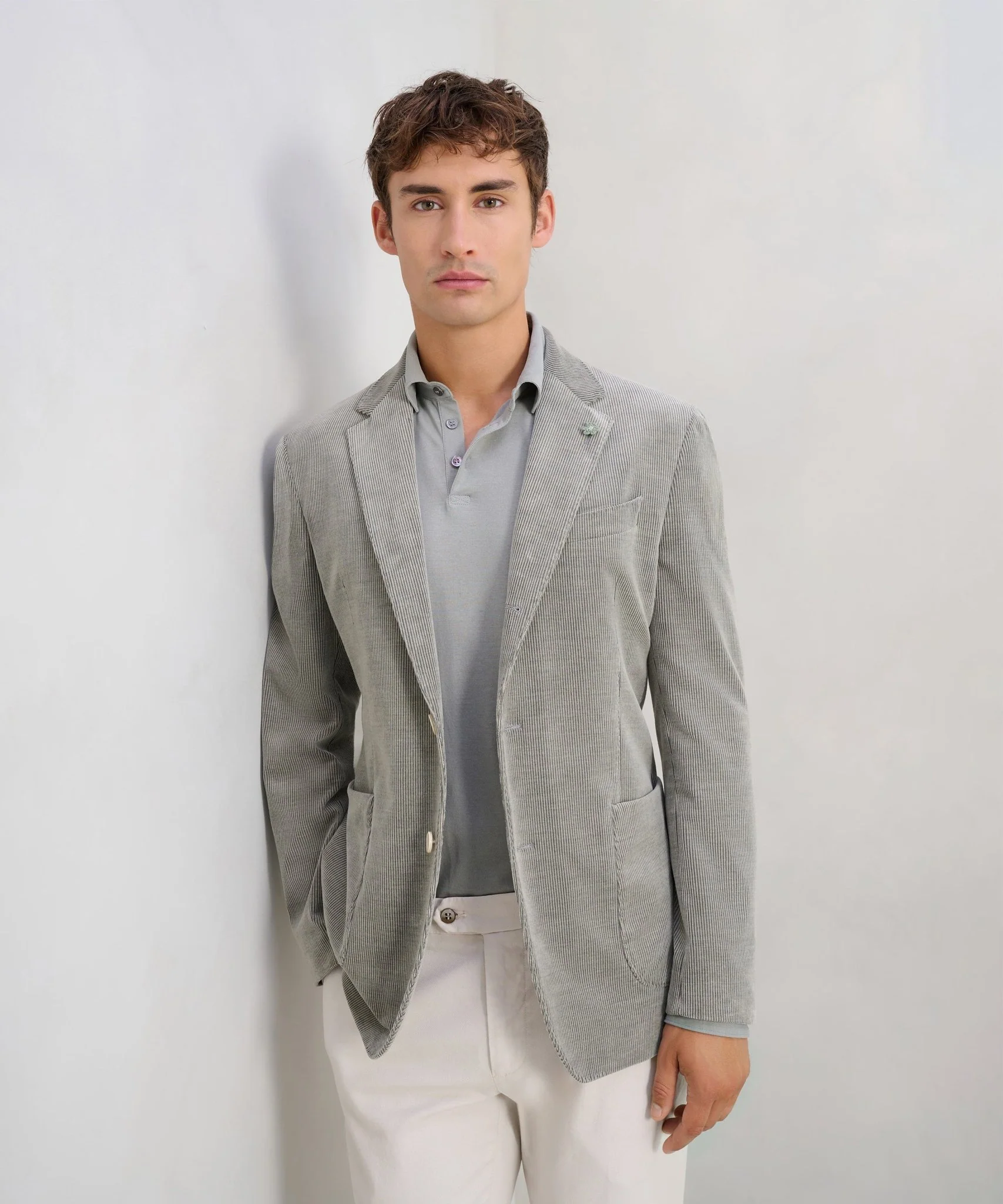 Colbert wol/katoen Skyfall corduroy saliegroen - Image 3