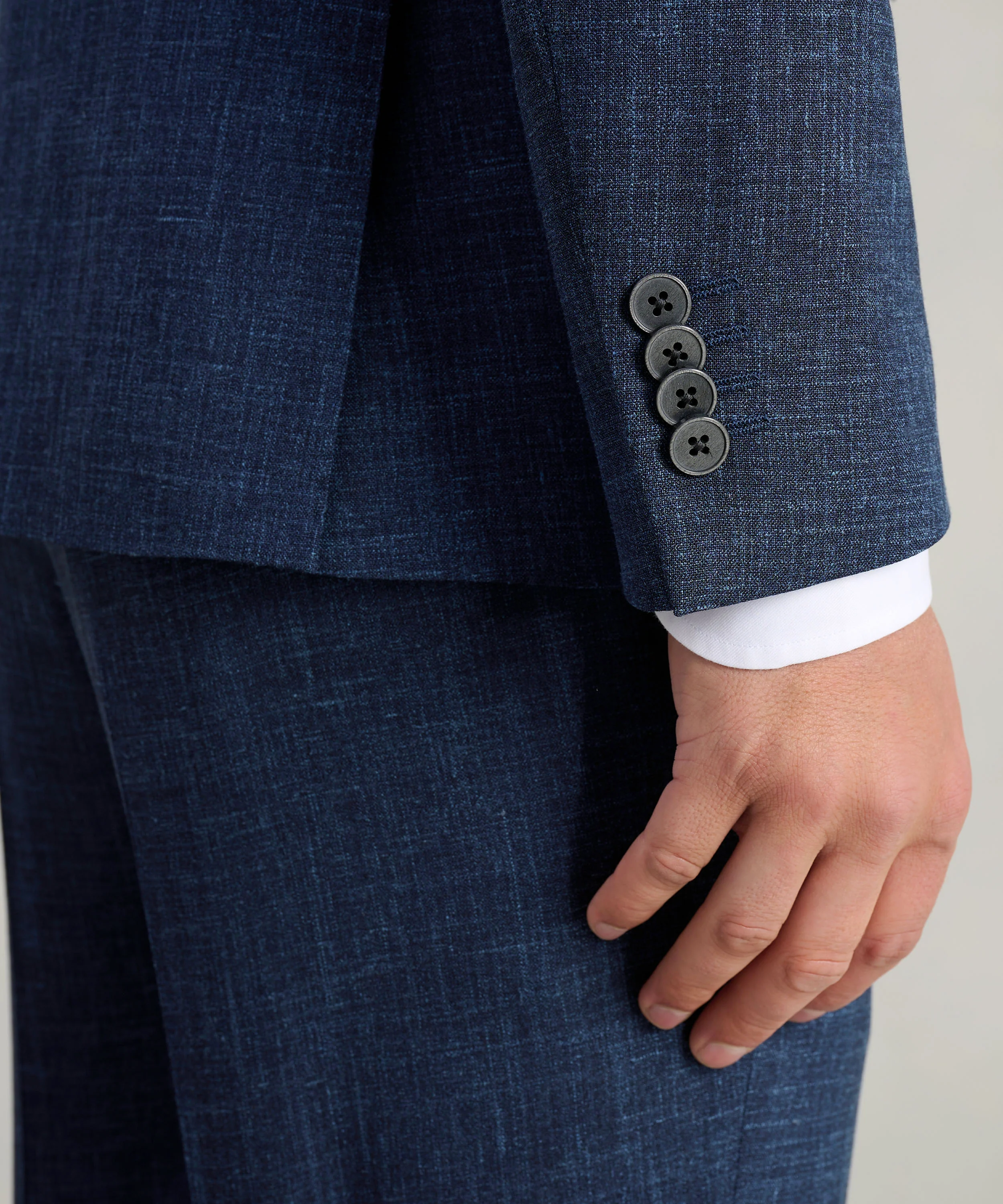 Driedelig pak wol/zijde/linnen donkerblauw (SUMMERTIME by Loro Piana) - Image 17