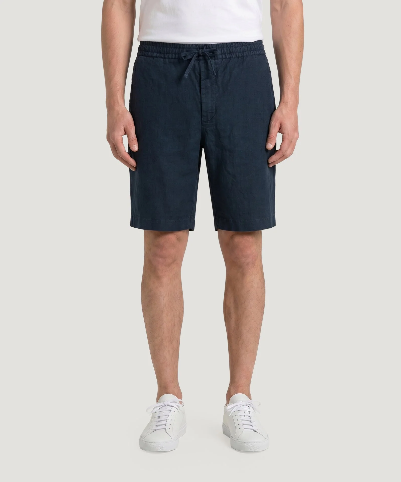 Bermuda shorts gewassen linnen donkerblauw - Image 2