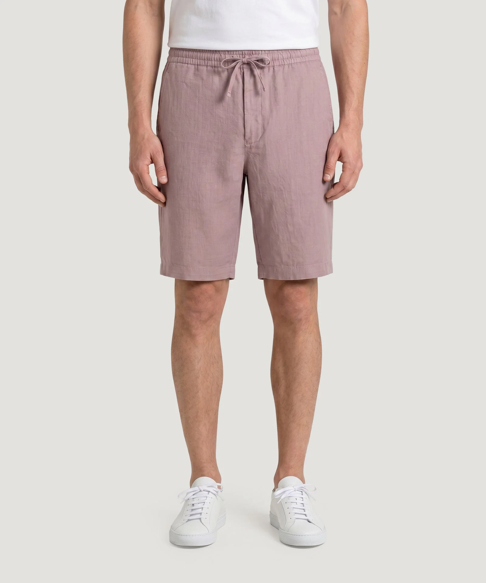 Bermuda shorts gewassen linnen oudroze - Image 2