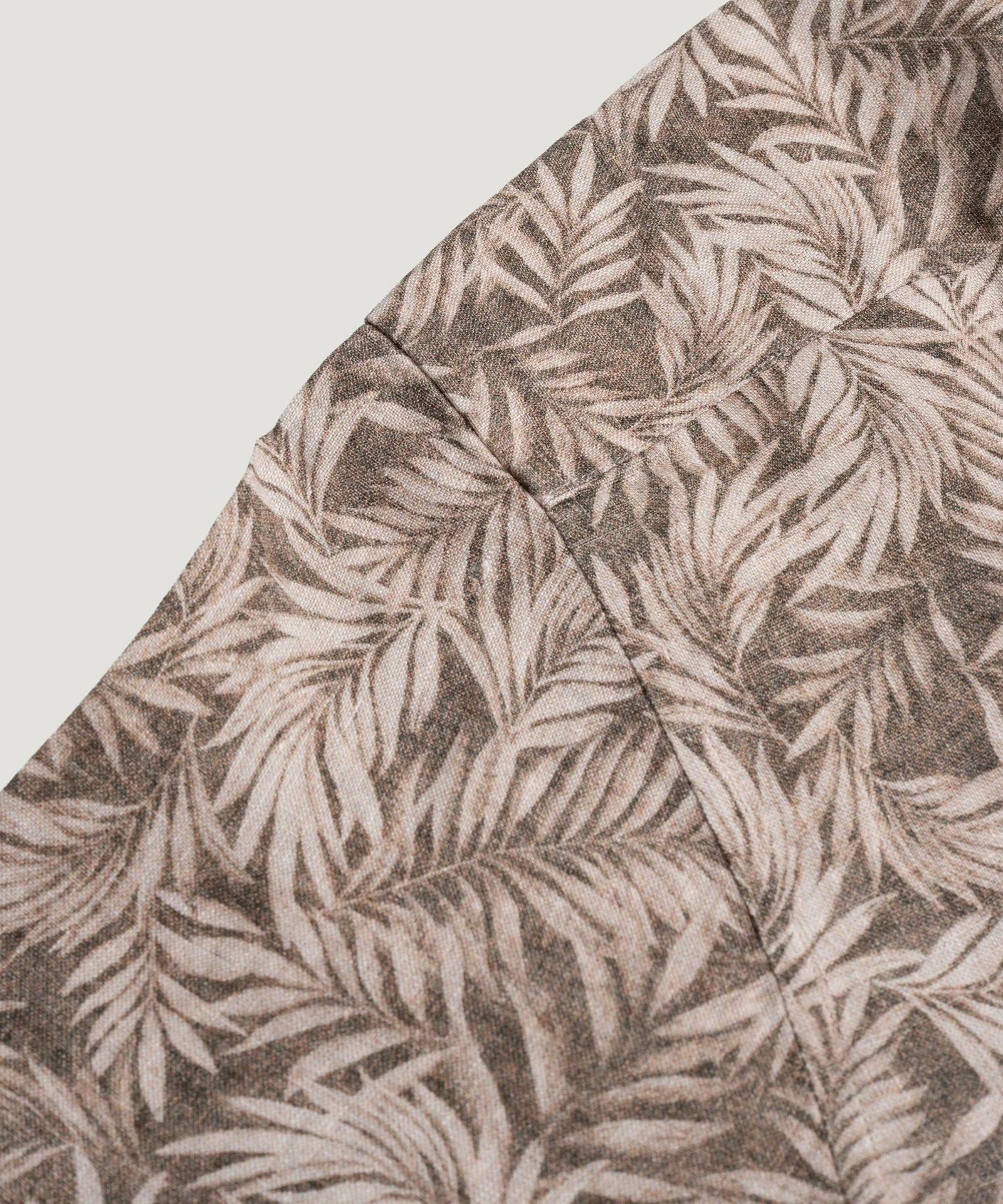 Camp shirt palm print linnen bruin - Image 4