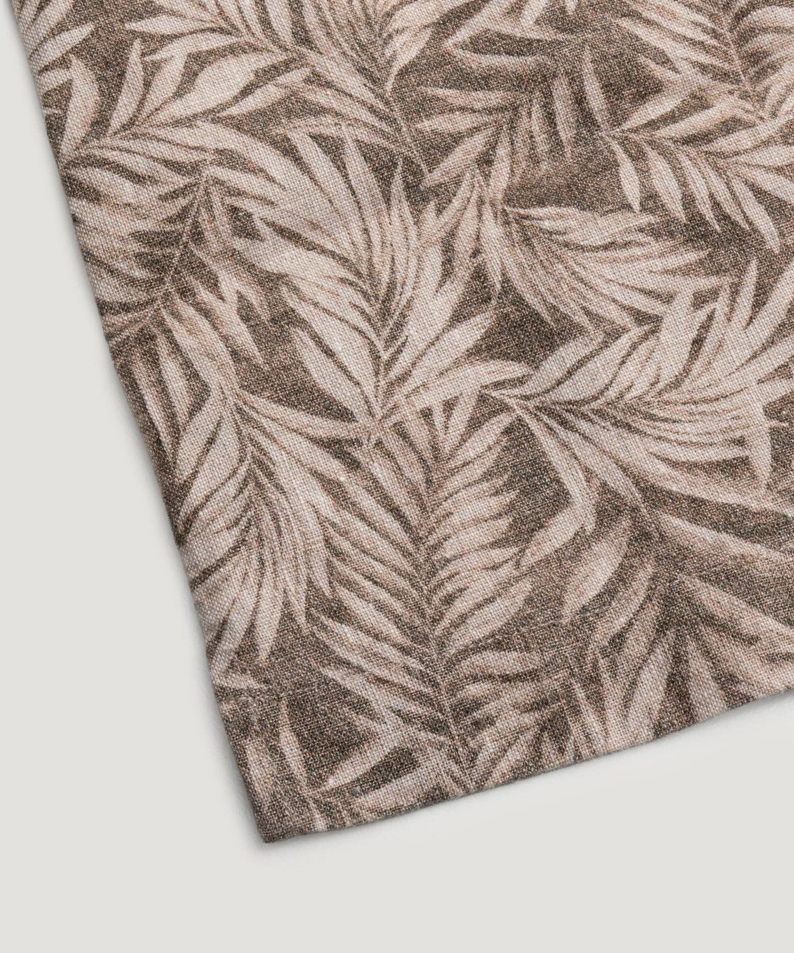 Camp shirt palm print linnen bruin - Image 5