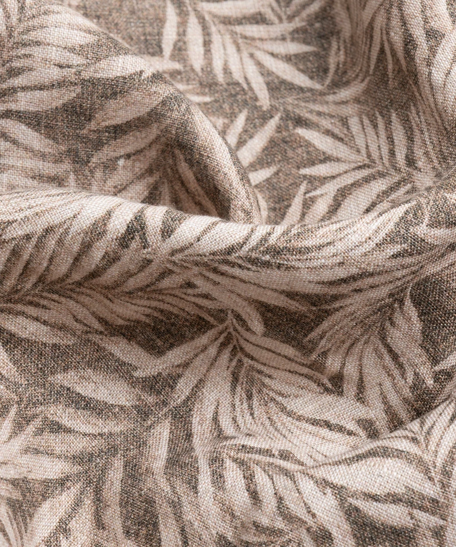 Camp shirt palm print linnen bruin - Image 6