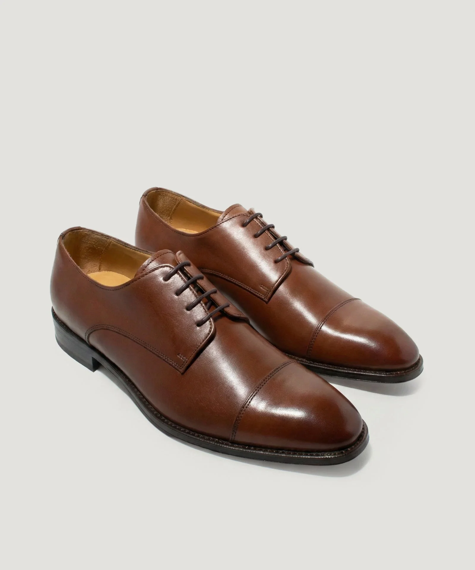 Cap toe derby veterschoen kalfsleer cognac - Image 3
