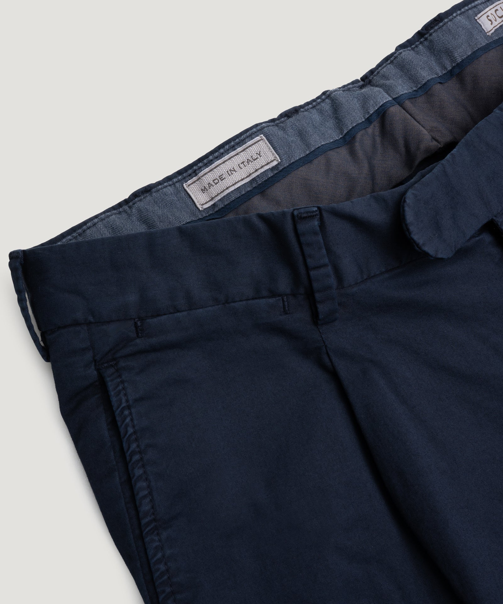 Chino slim 1 pleat katoen stretch donkerblauw - Image 3