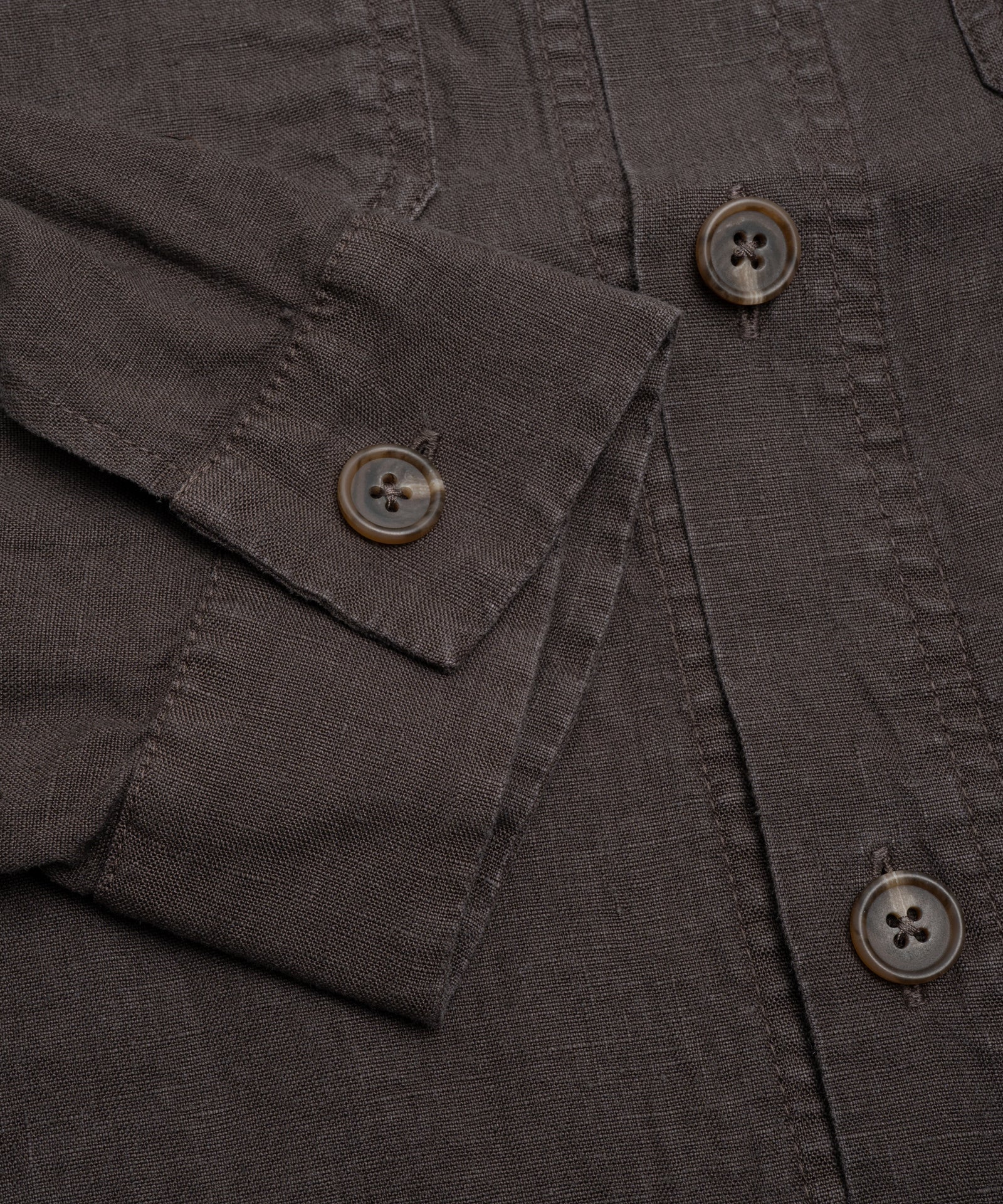 Coimbra overshirt gewassen linnen donkerbruin - Image 4