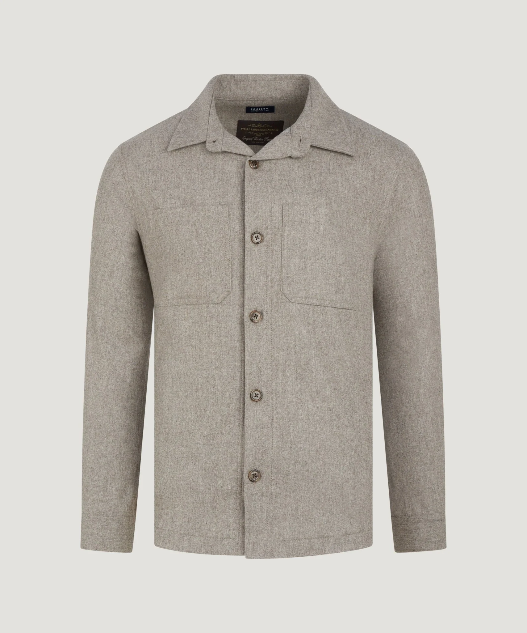 Coimbra overshirt wol lichtgrijs