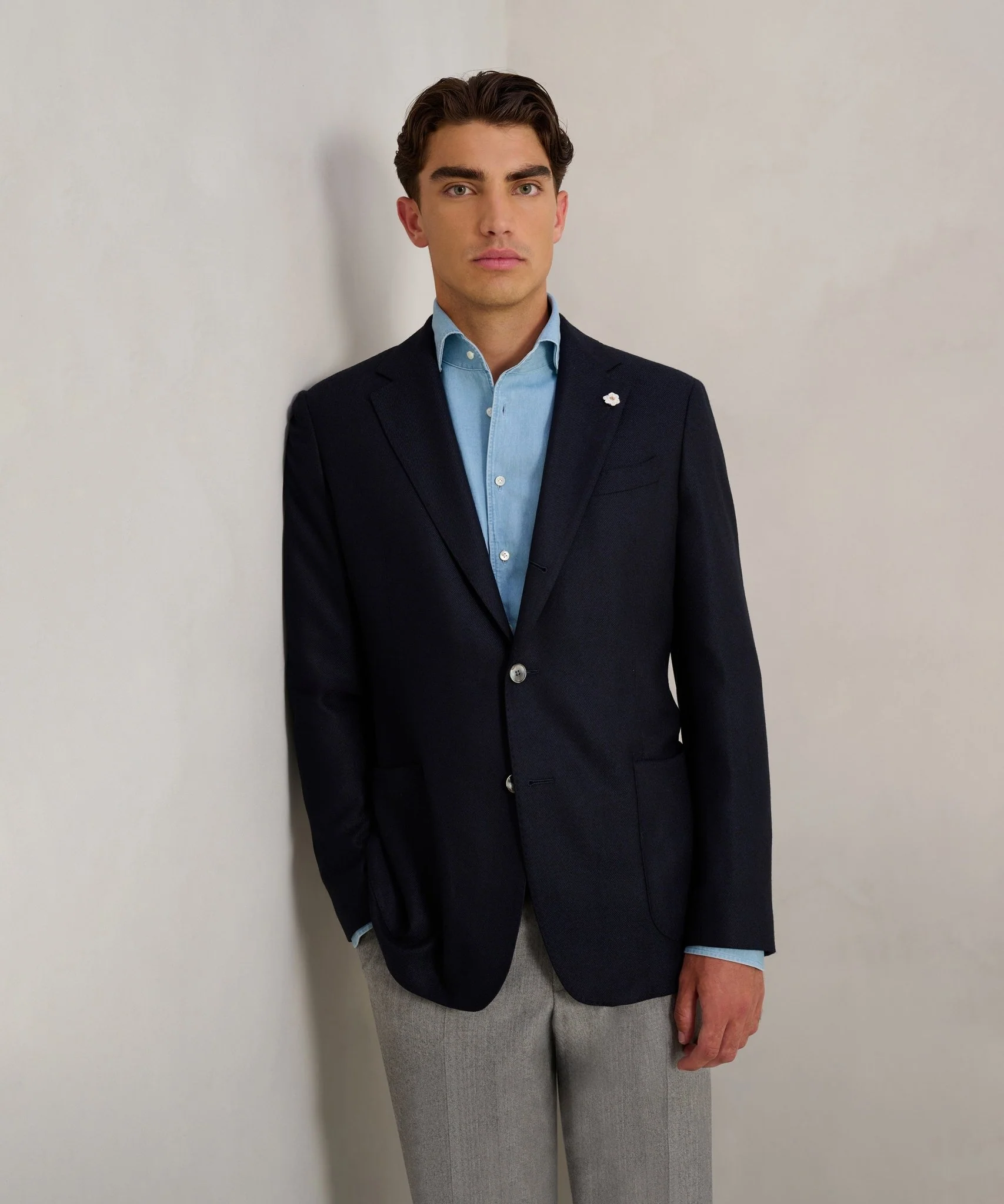 Colbert wol/kasjmier donkerblauw - Image 3