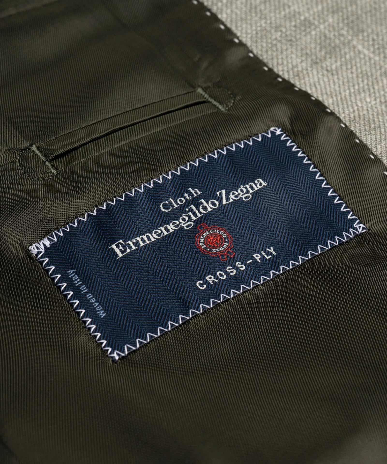 Colbert wol/zijde/linnen Zegna Cross-Ply lichtgroen - Image 5