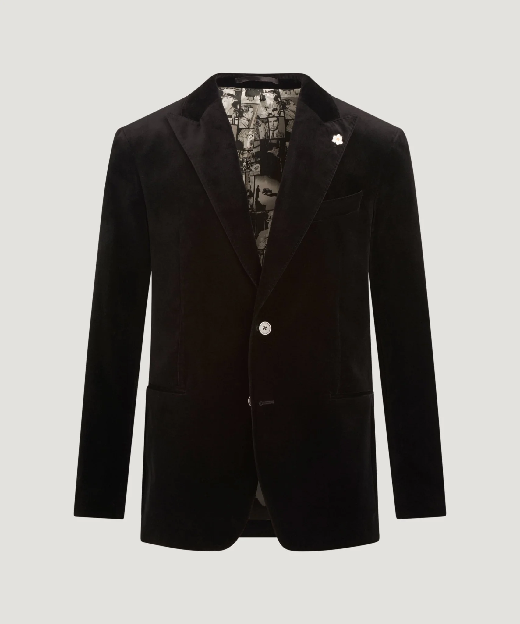 Dinner jacket velvet stretch zwart