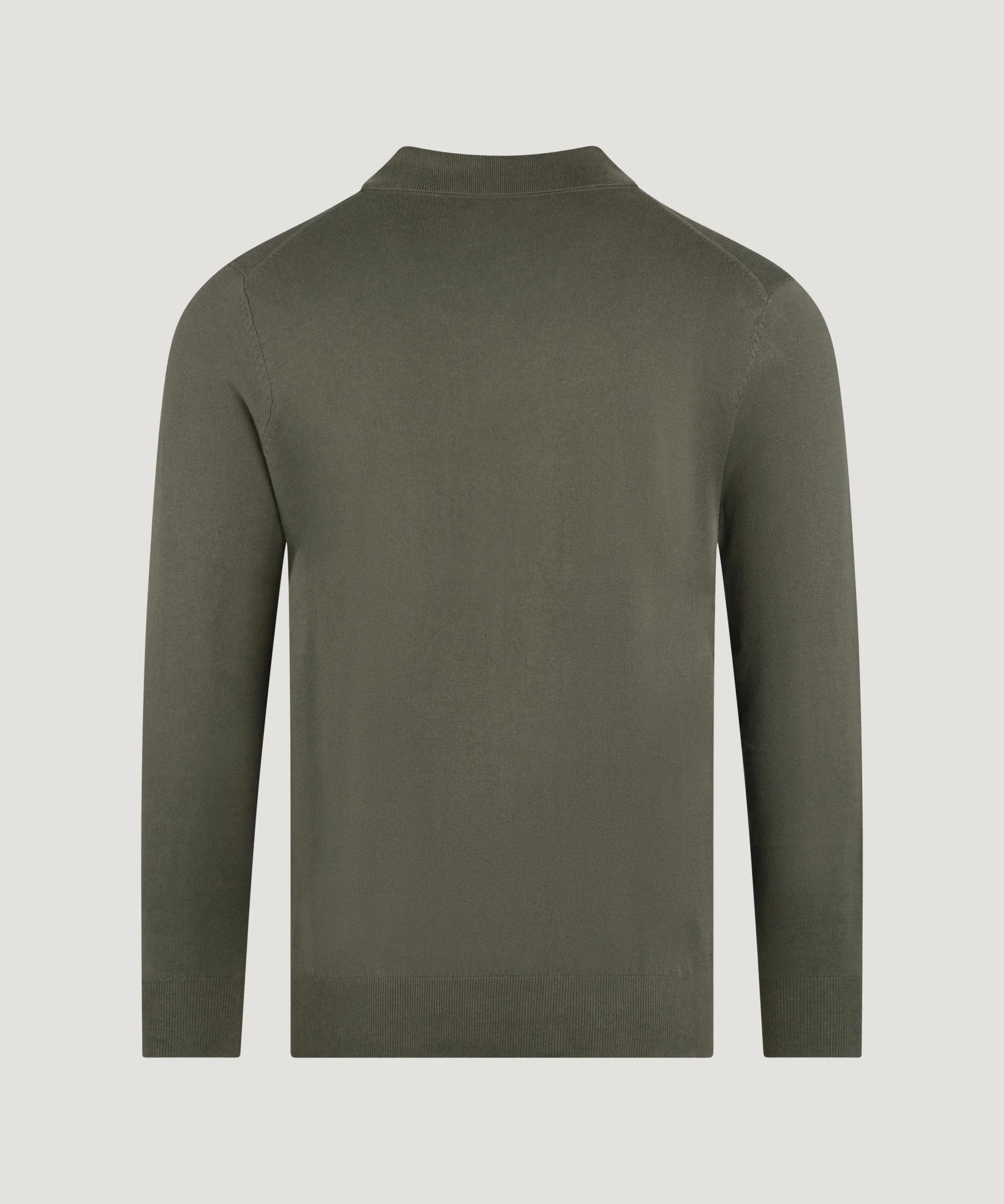 Long sleeve polo Cotton Cashmere donkergroen - Image 3