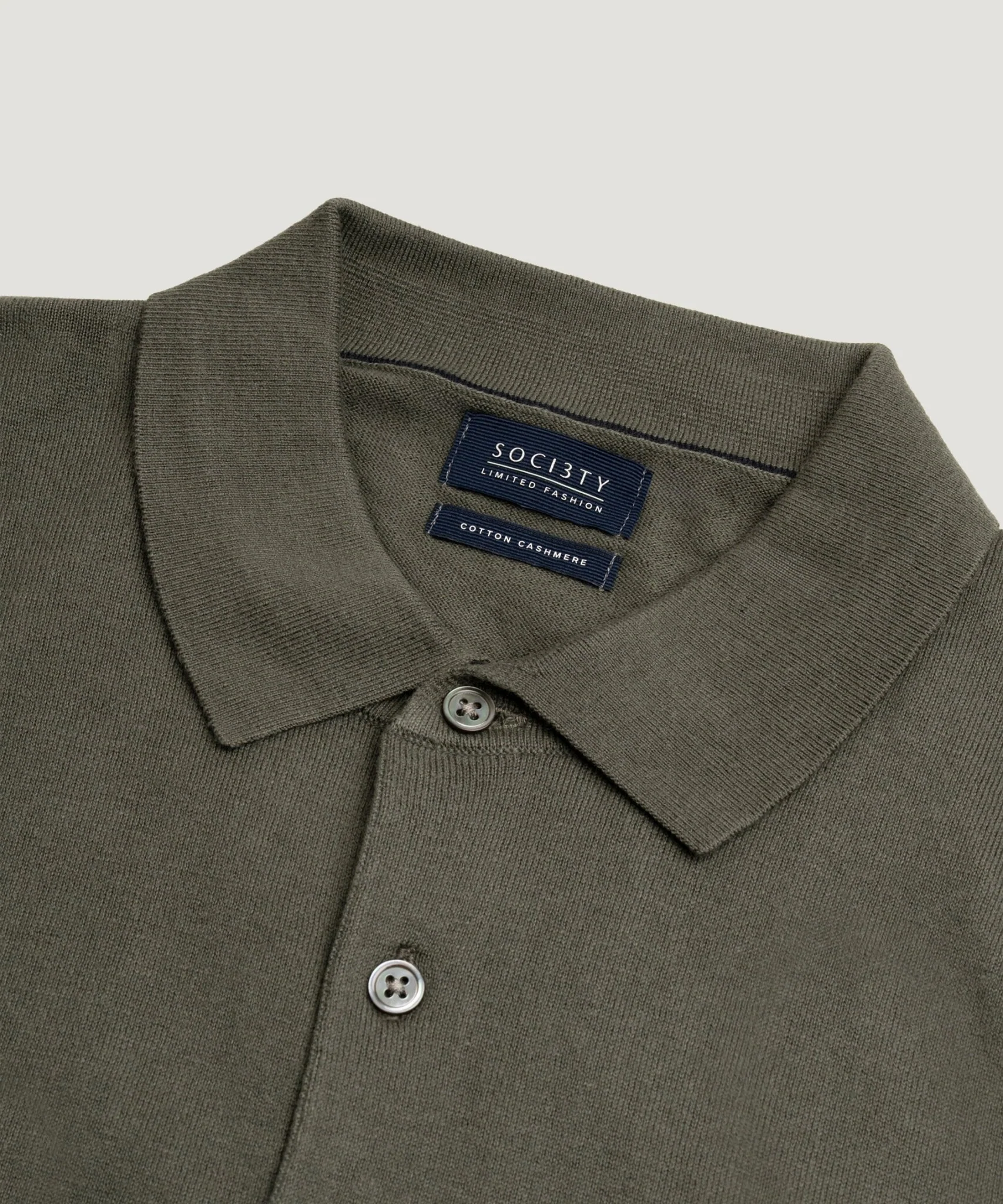 Long sleeve polo Cotton Cashmere donkergroen - Image 4