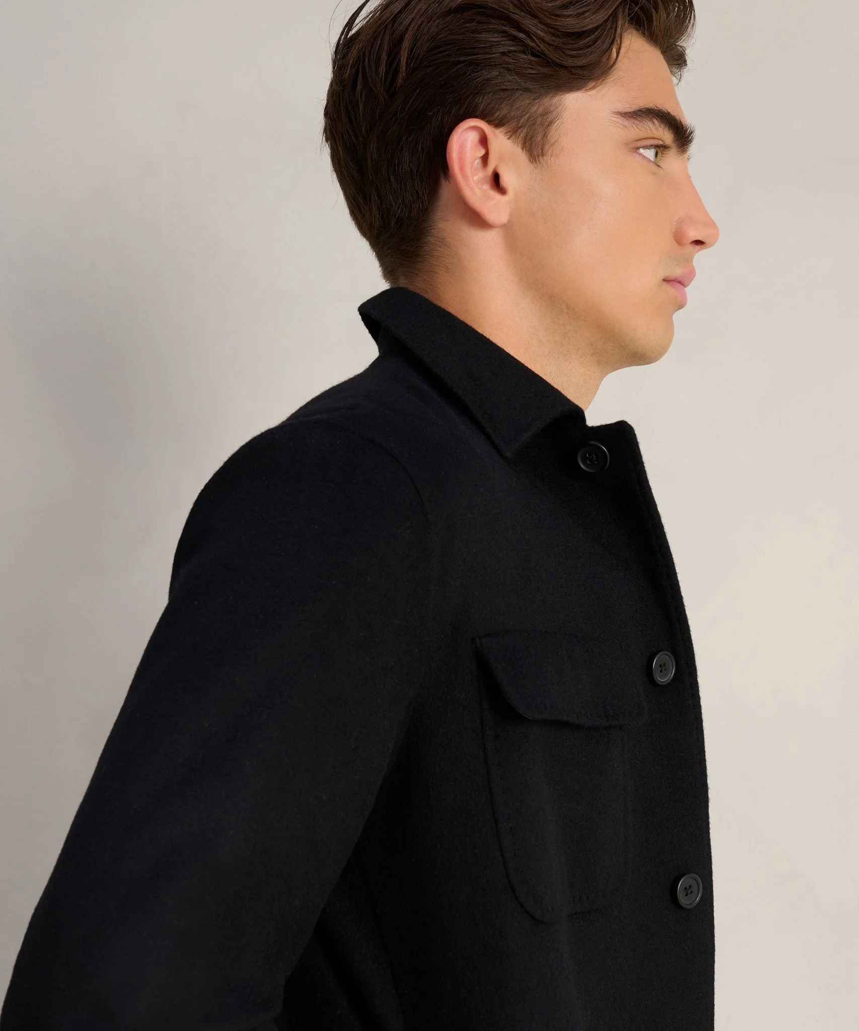 Overshirt wol/kasjmier zwart - Image 4