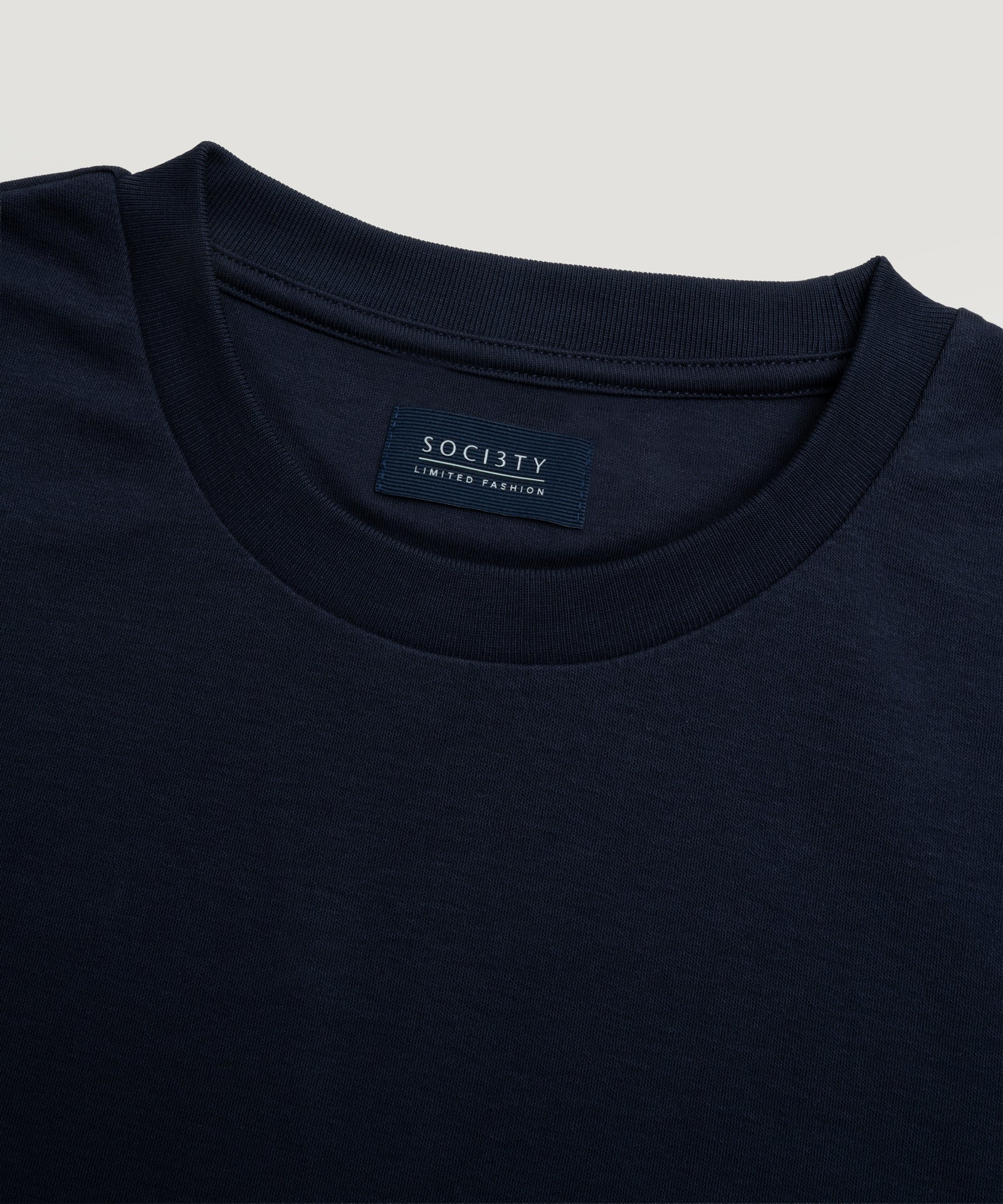 Oversized T-shirt Pima katoen donkerblauw - Image 2