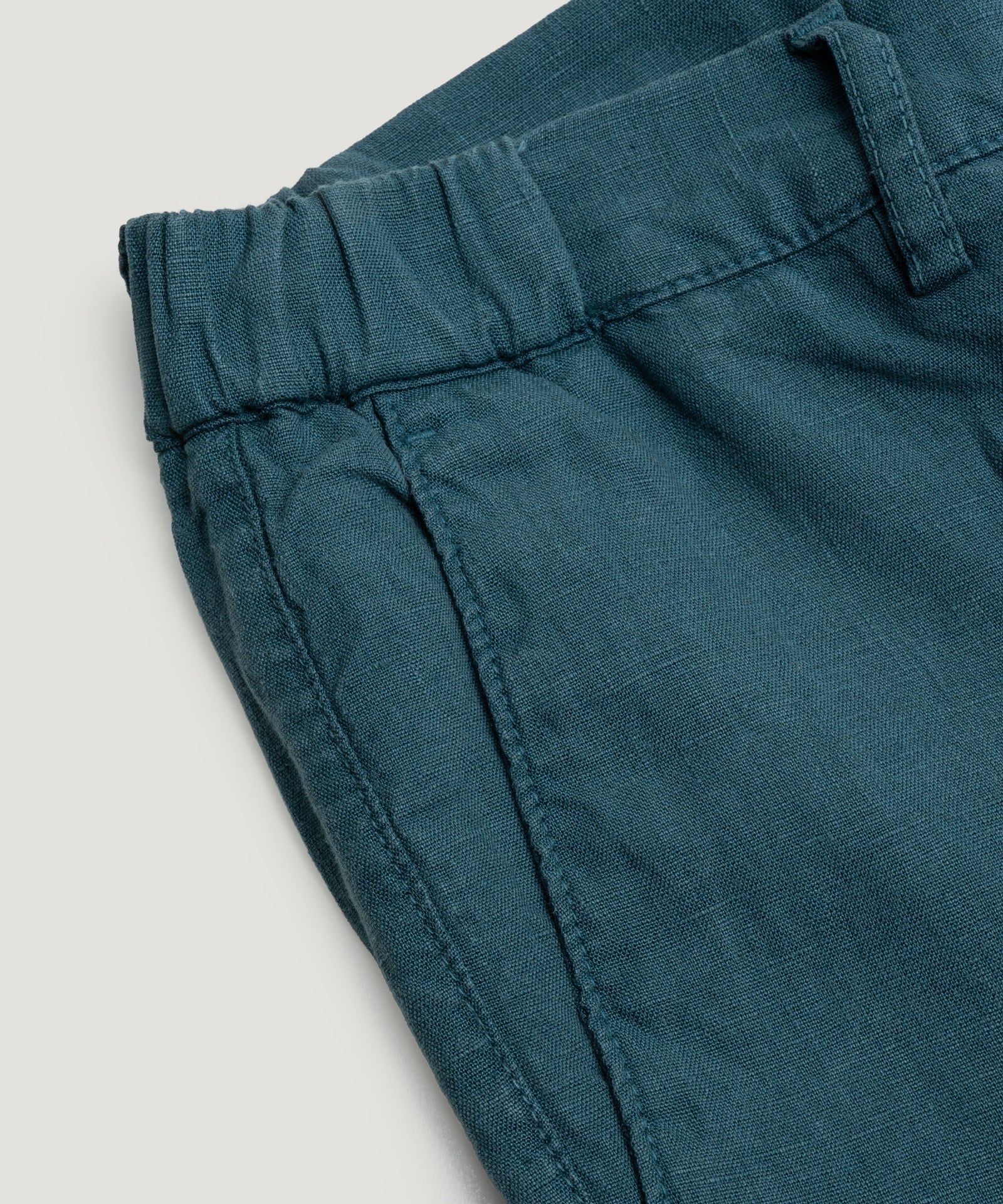Pantalon gewassen linnen petrol - Image 3