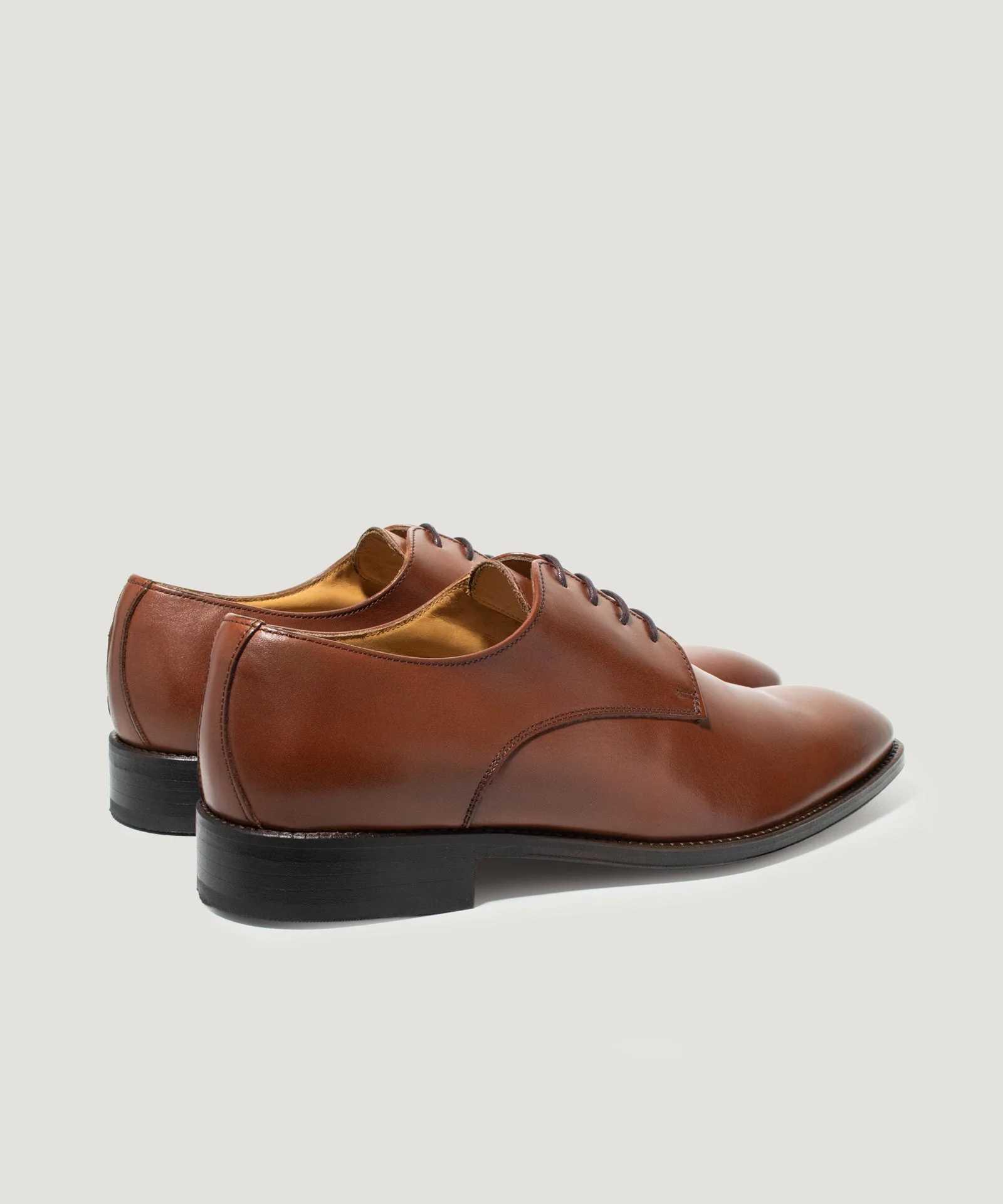 Plain toe derby veterschoen kalfsleer cognac - Image 4