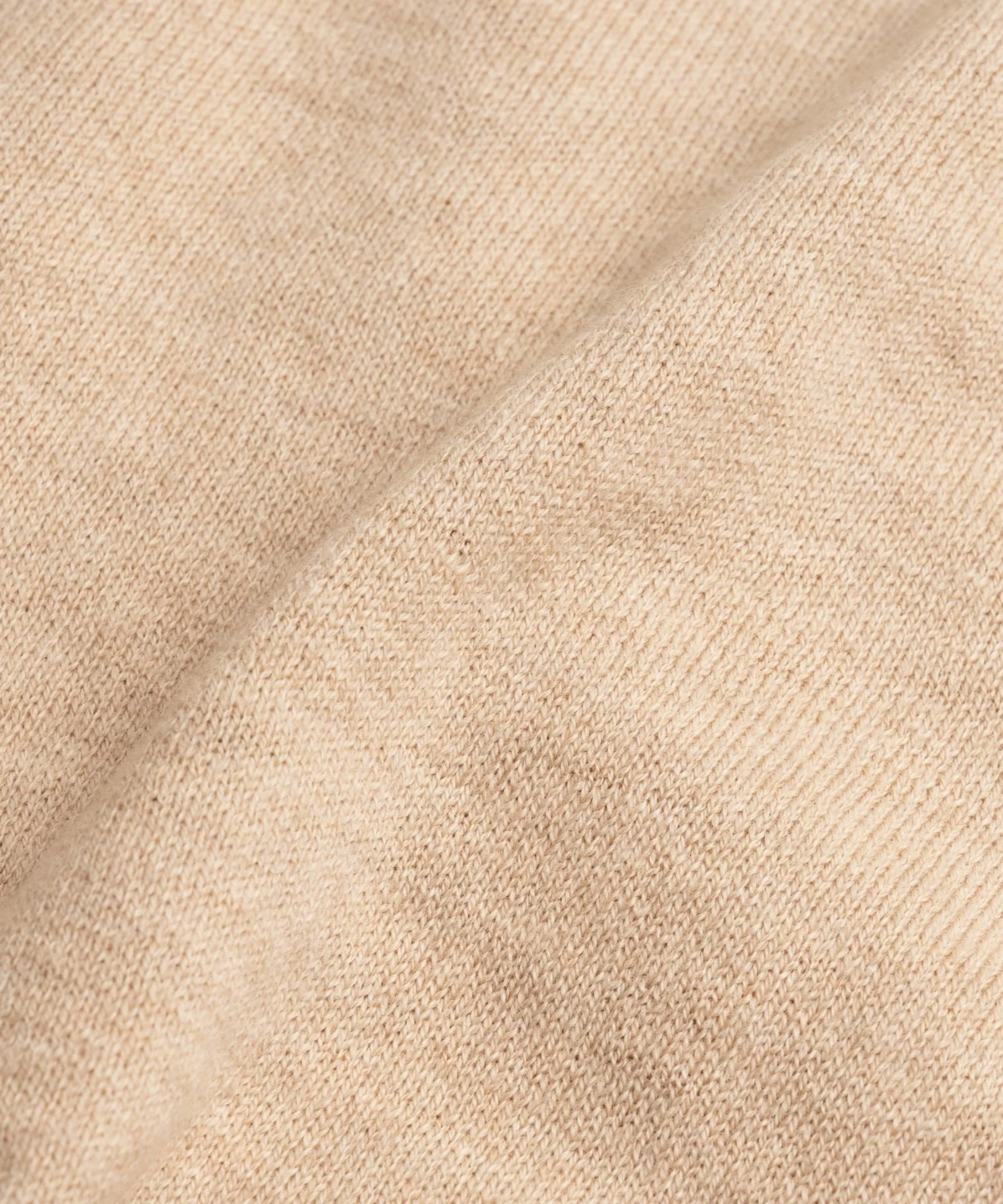 Riva buttonless long sleeve polo Cotton Cashmere beige - Image 4