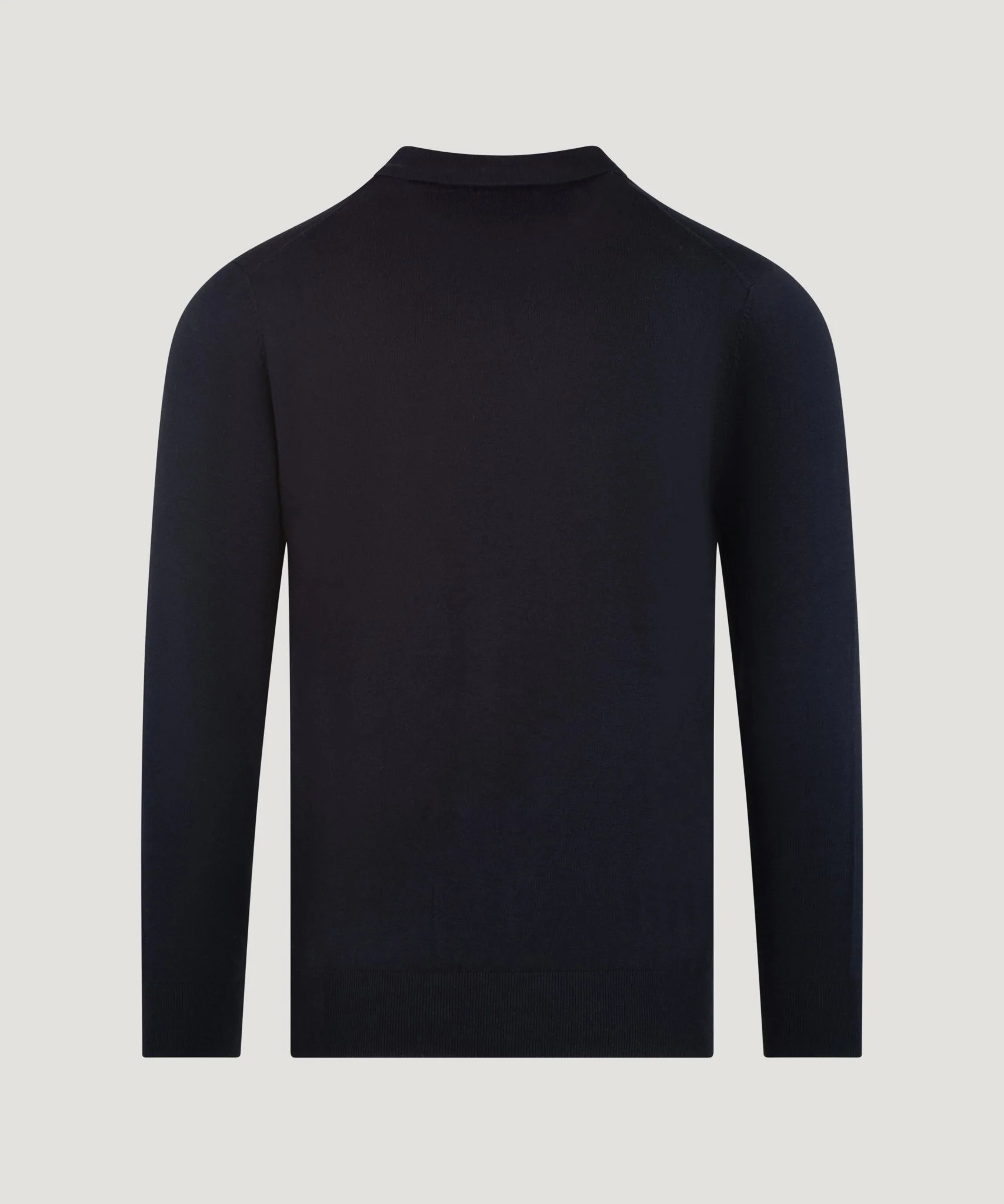 Riva buttonless long sleeve polo Cotton Cashmere donkerblauw - Image 3