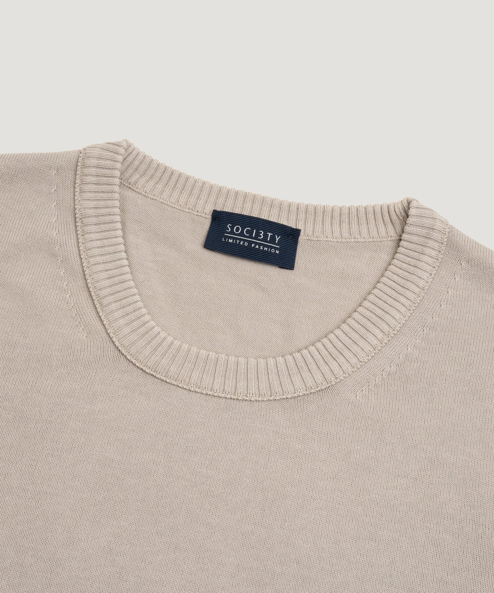 Trui crewneck Cool Cotton garment-dyed beige - Image 2