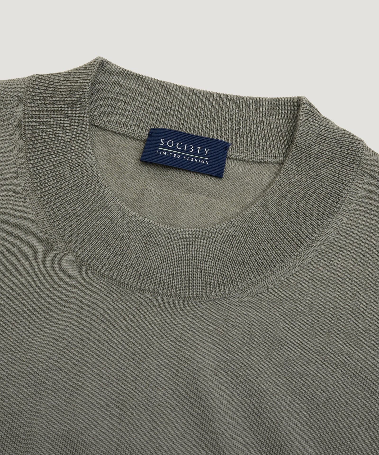 Trui crewneck extra fine merino groen - Image 2