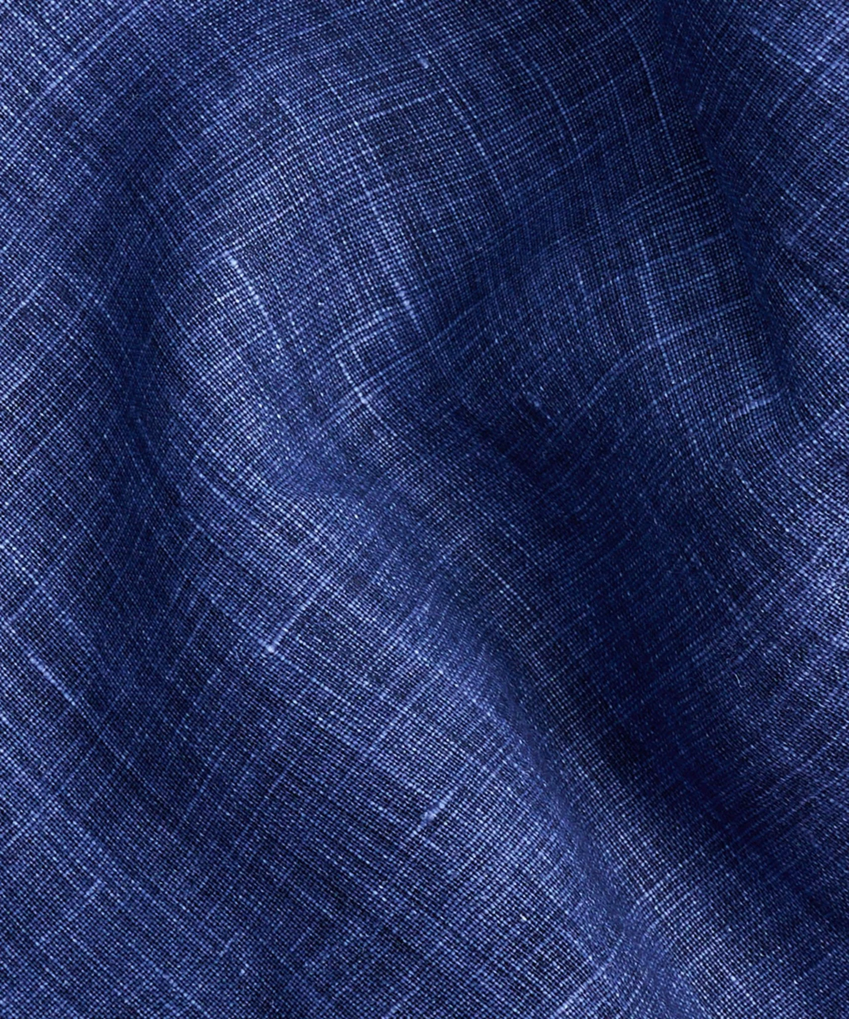 Overhemd coated linnen donkerblauw (By Canclini) - Image 2